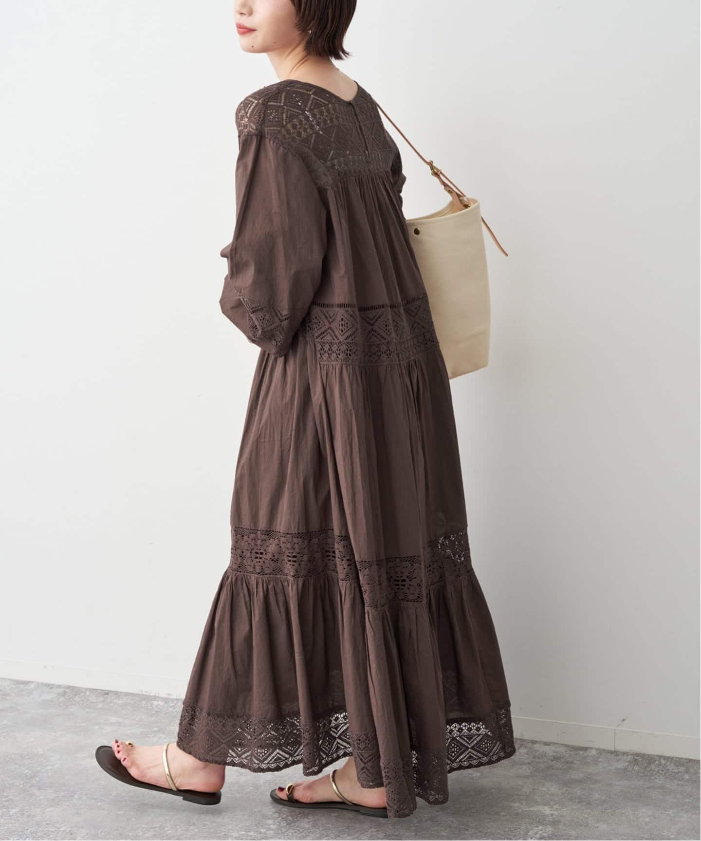 新色有り / 追加予約》HYUレースギャザーワンピース（ワンピース