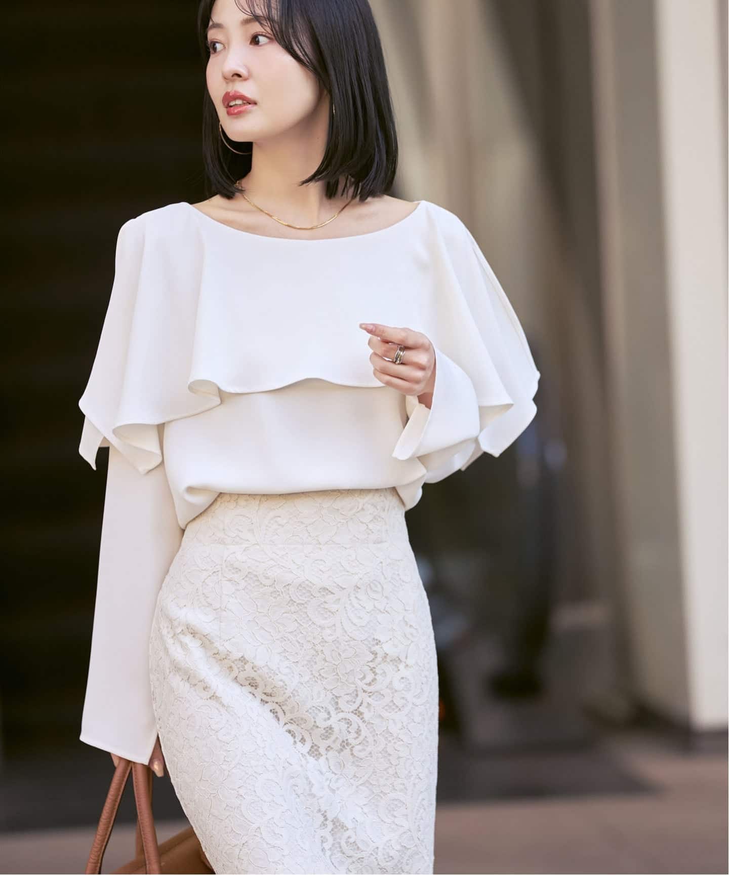 スリットケープブラウス（シャツ／ブラウス）｜NOBLE（ノーブル）の