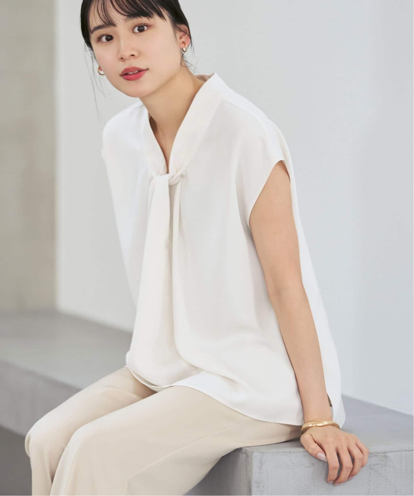 追加予約》ボウタイライクノースリブラウス（シャツ／ブラウス