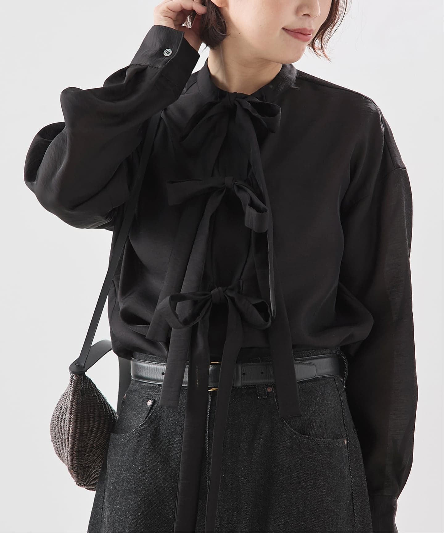 シアーサテンリボンブラウス（シャツ／ブラウス）｜JOURNAL STANDARD L