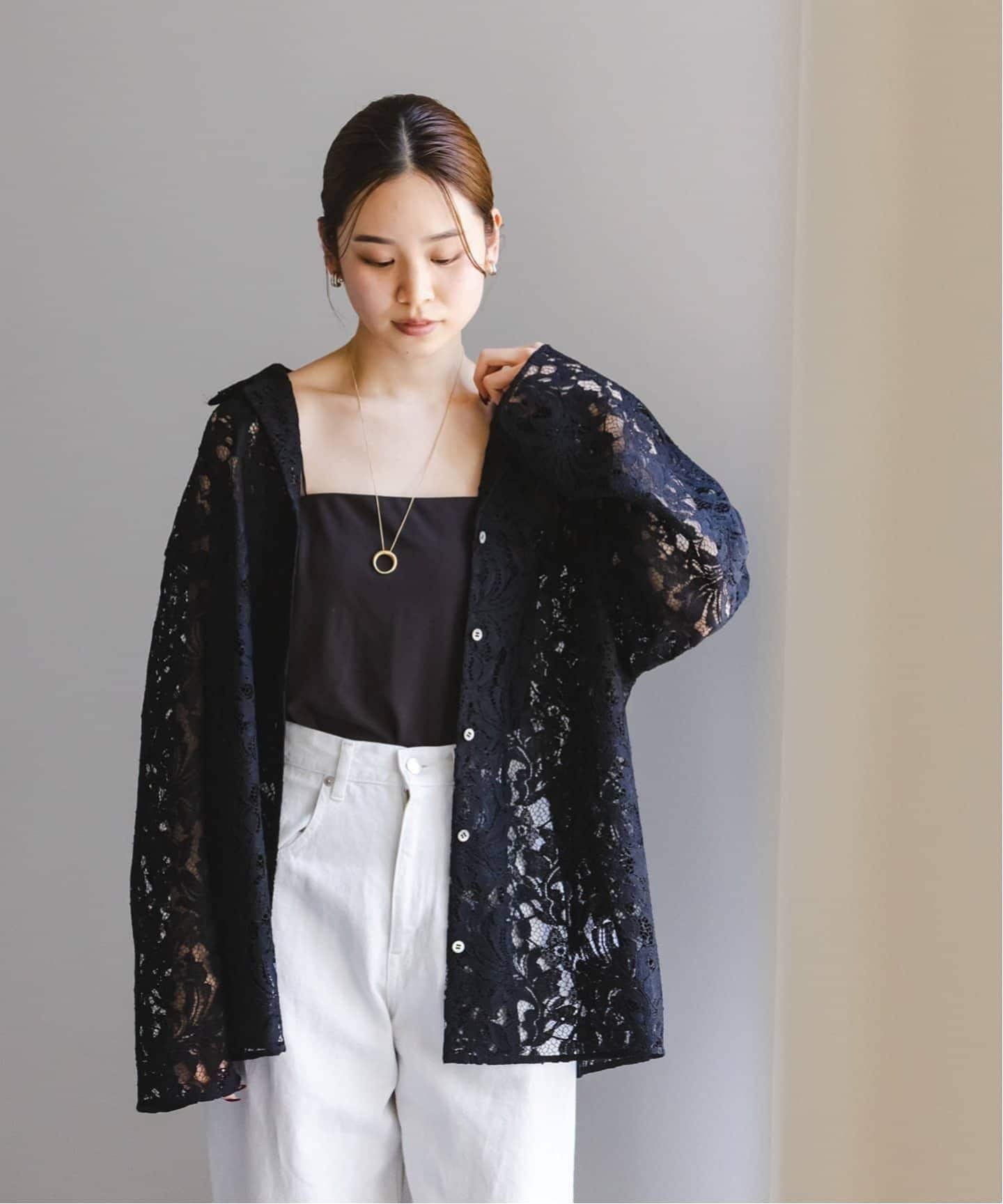 追加予約》ボタニカルレースオープンカラーシャツ（シャツ／ブラウス