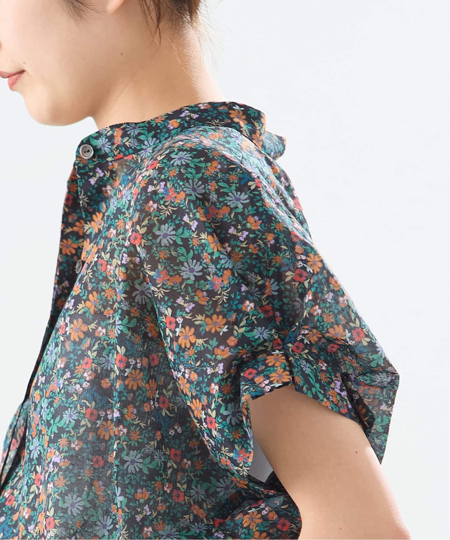 予約》DEVEAUXフラワー&チェック/無地タックスリーブシャツ（シャツ