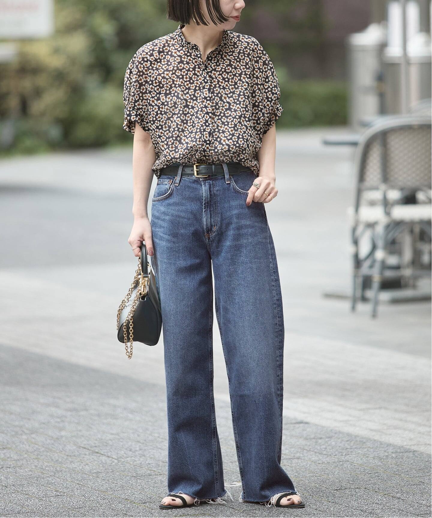 予約》DEVEAUXフラワー&チェック/無地タックスリーブシャツ（シャツ