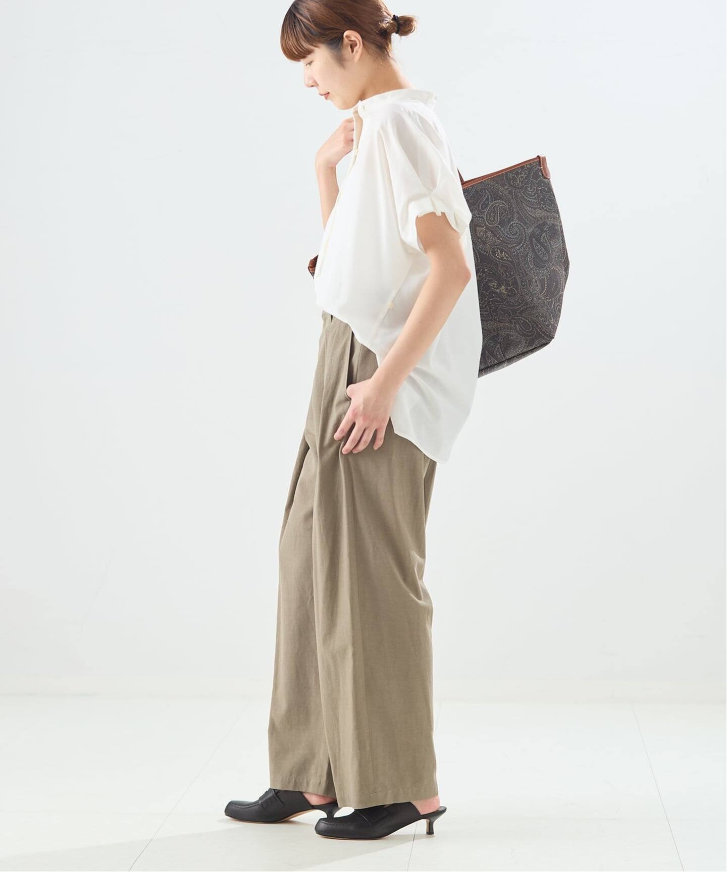 予約》DEVEAUXフラワー&チェック/無地タックスリーブシャツ（シャツ