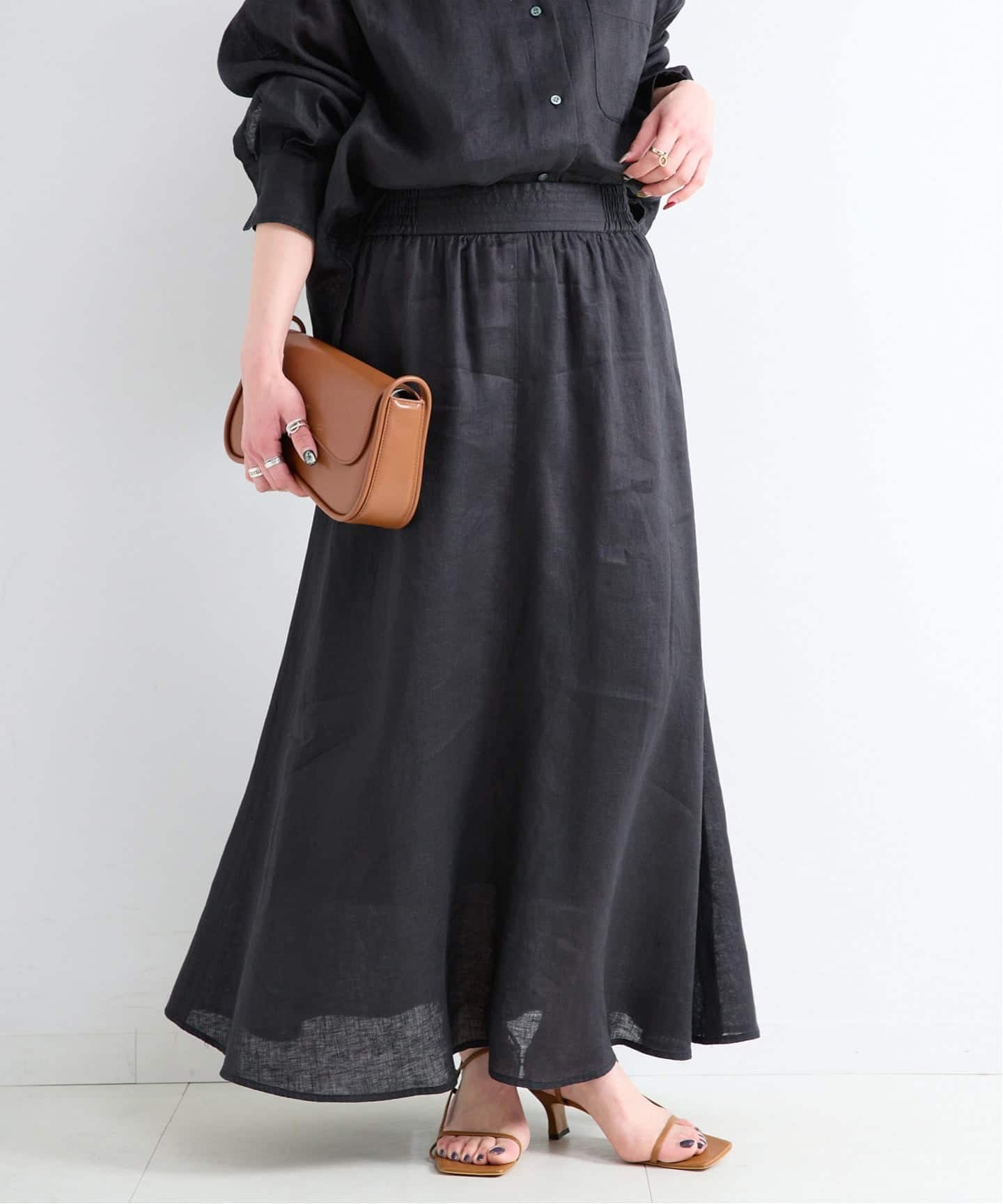 予約》《S/Mサイズ展開》手洗い可 / フレンチリネンギャザースカート