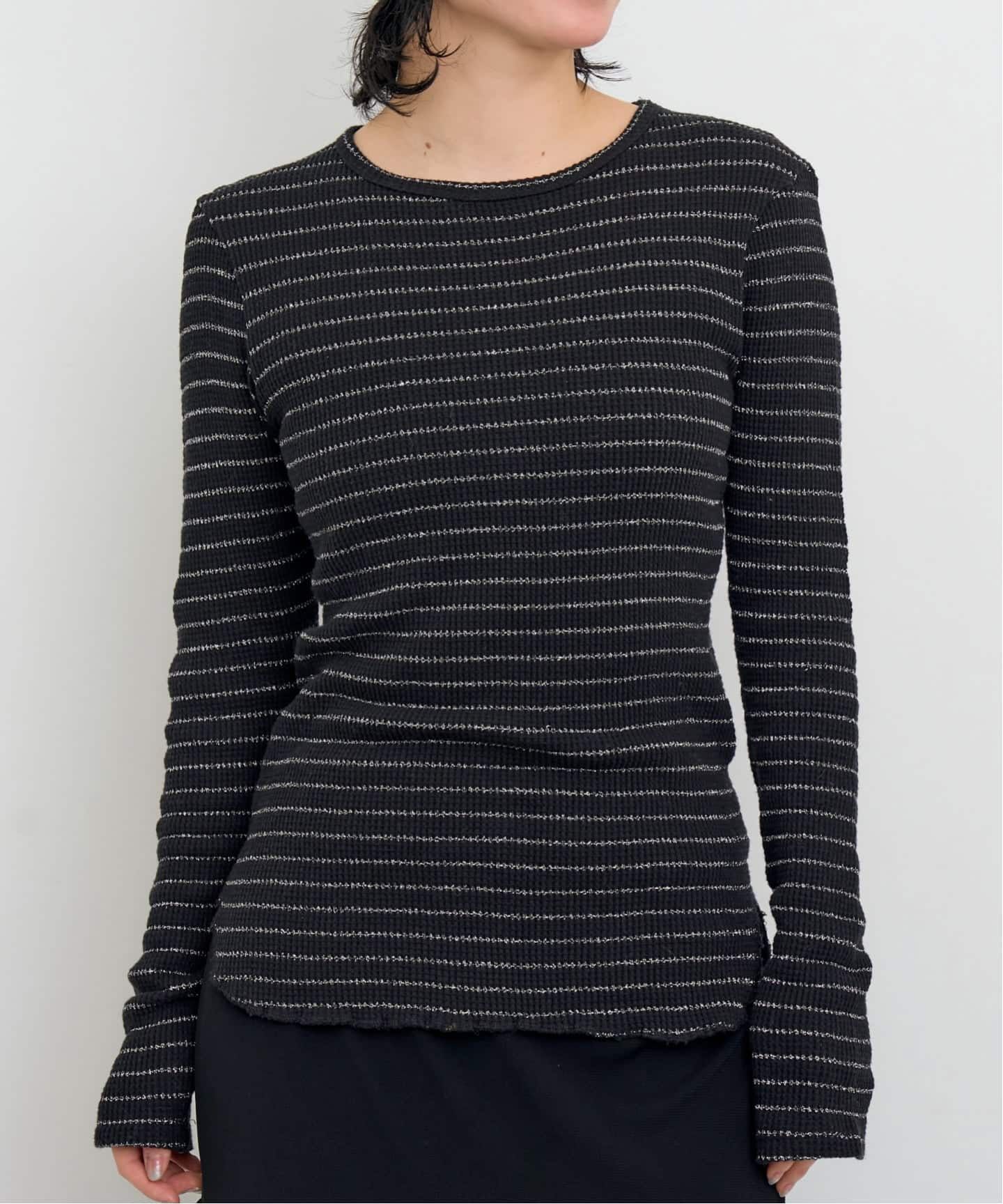 GOOD GRIEF!/グッド グリーフ】 WAFFLE BORDER LONG SLEEVE TOP（T