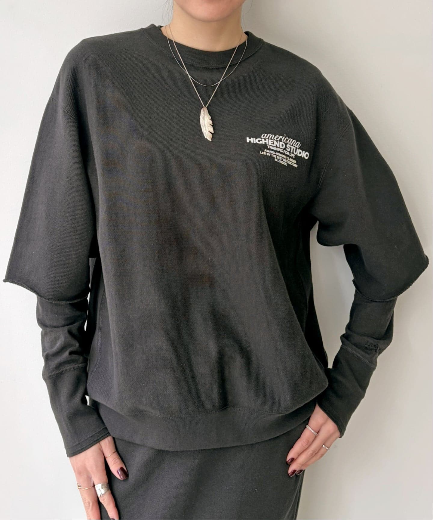 AMERICANA/アメリカーナ】 HALF SLEEVE SWEAT（スウェット）｜L