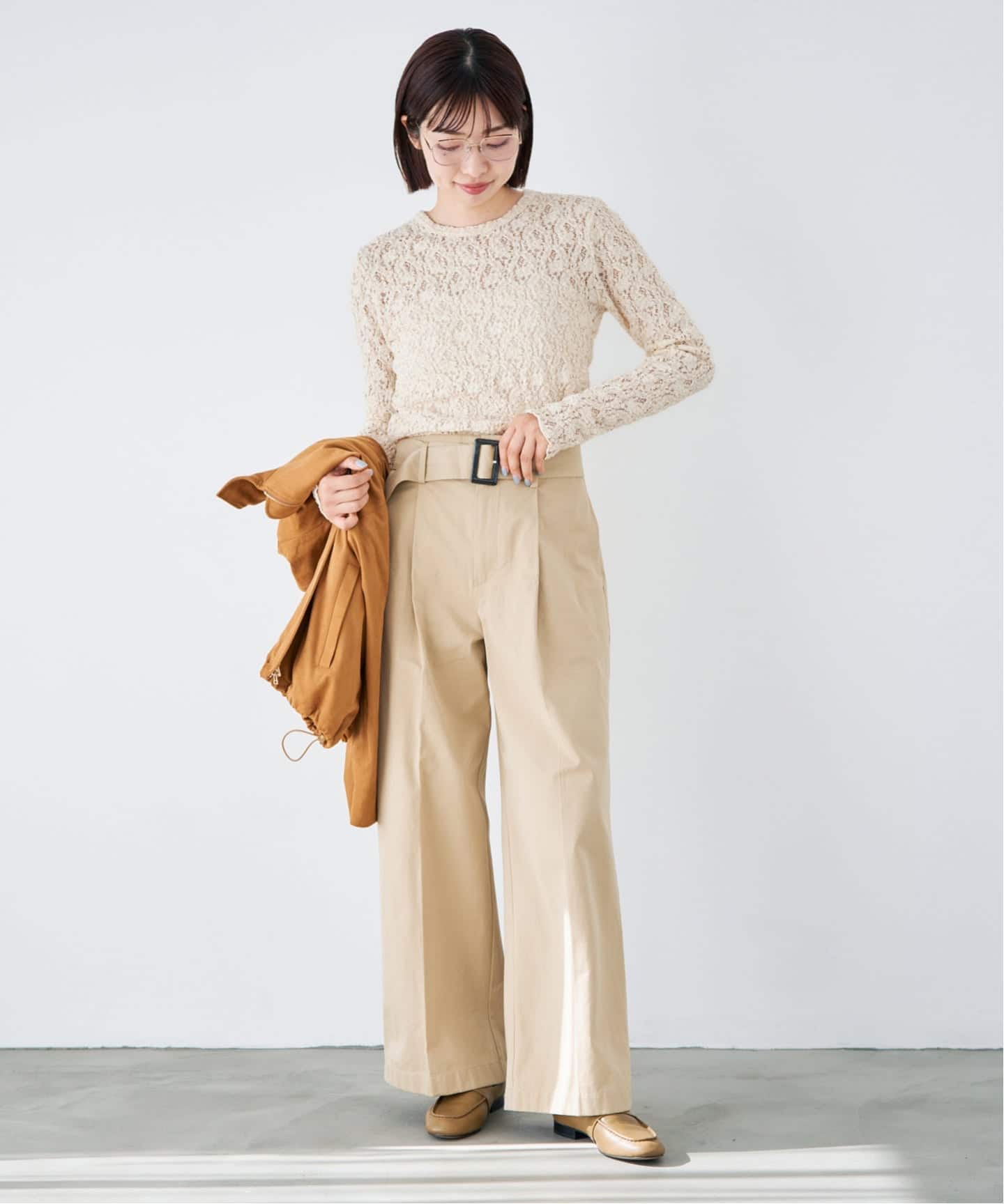 一部カラーWEB限定/追加4予約》Flowerストレッチレースプルオーバー（T