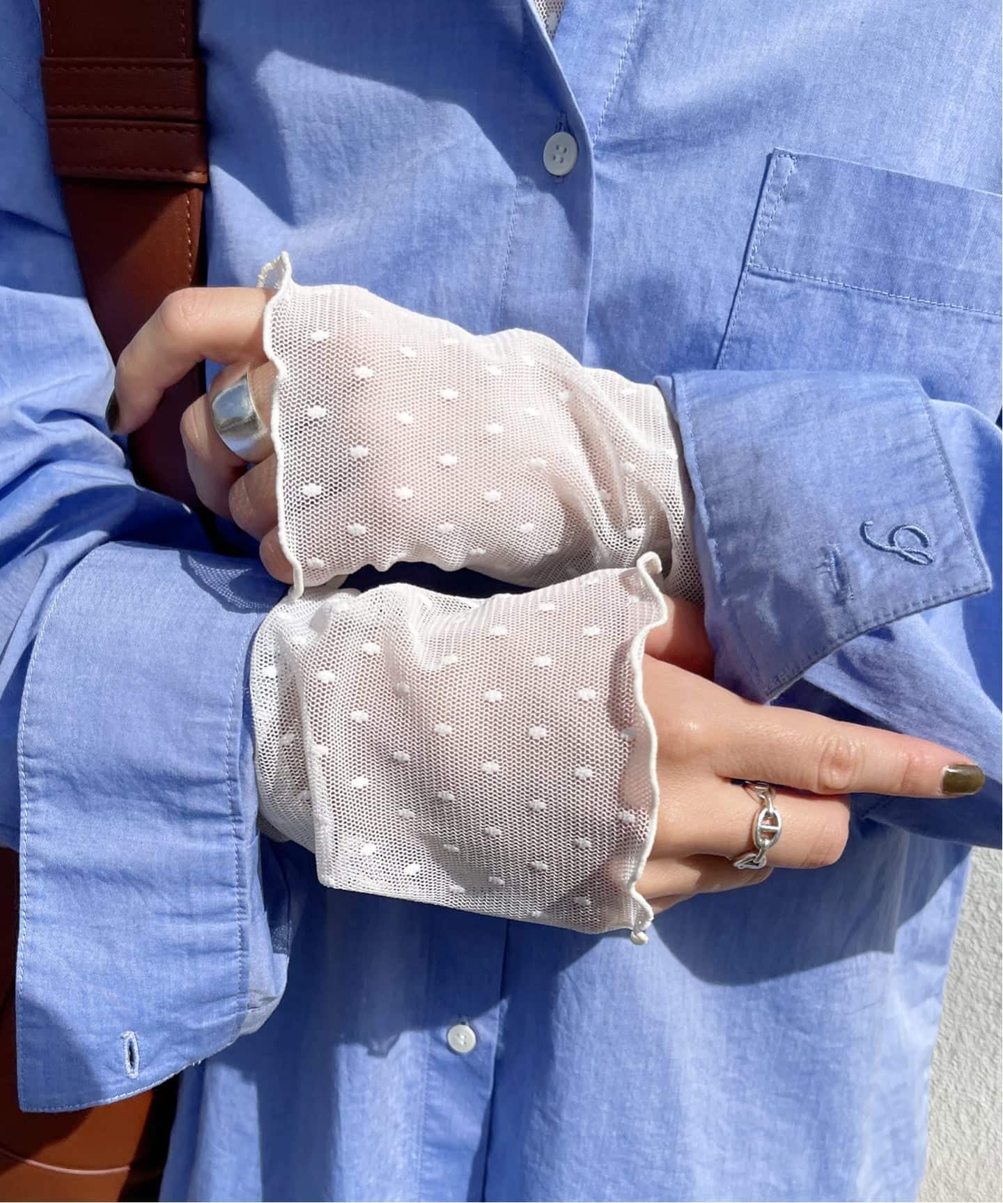 追加》ドットチュールハイネックプルオーバー（Tシャツ／カットソー