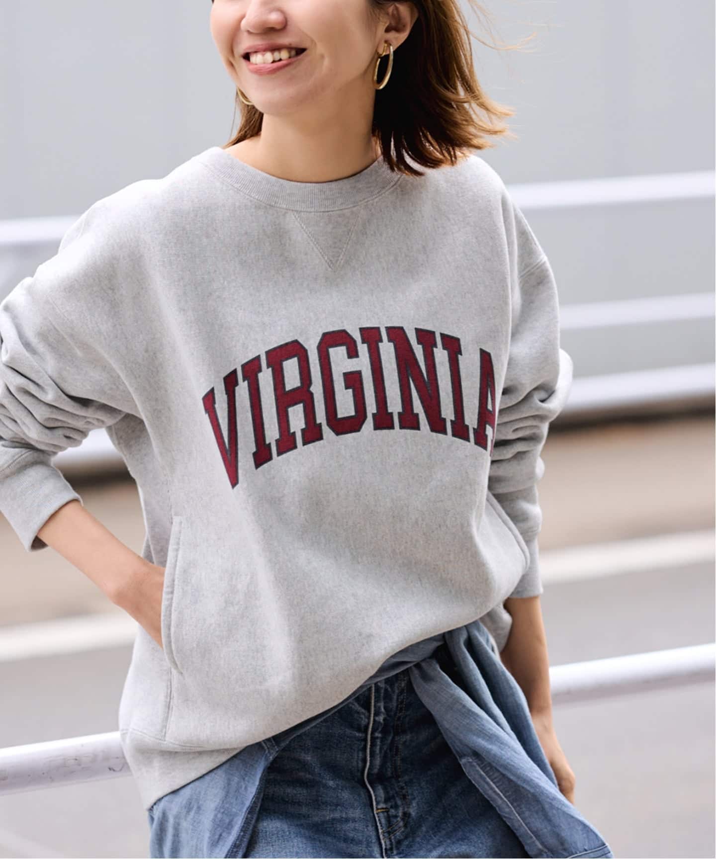 Champion 別注リバースウィーブ ロゴスウェットポケットプルオーバー