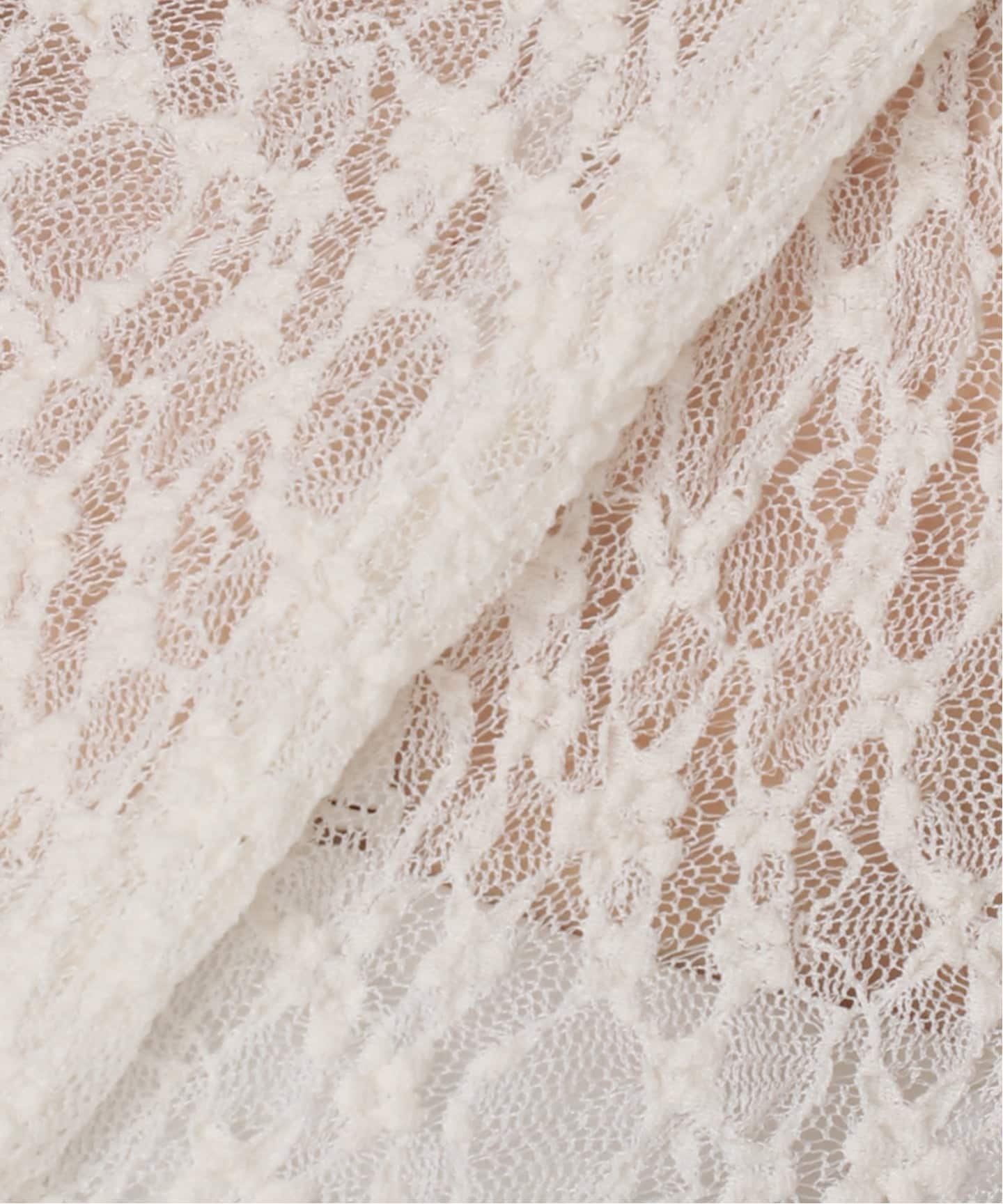 IRONING/アイロニング FLORAL SHIRRED LACE ロングスリーブ（Tシャツ