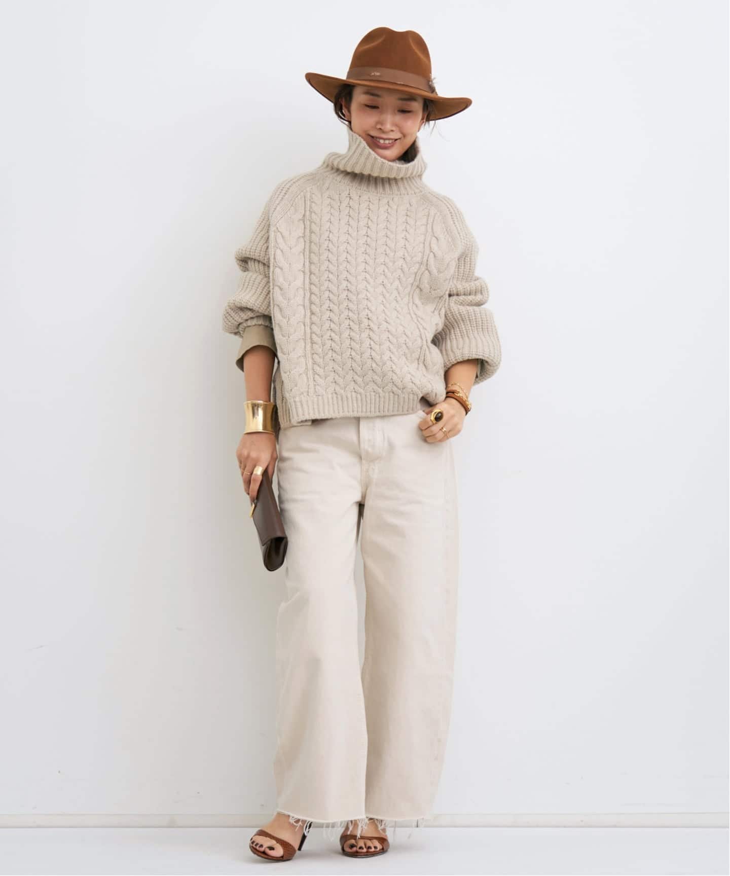 edit & co./エディットアンドコー】 Mixed Cable Aran Sweater（ニット