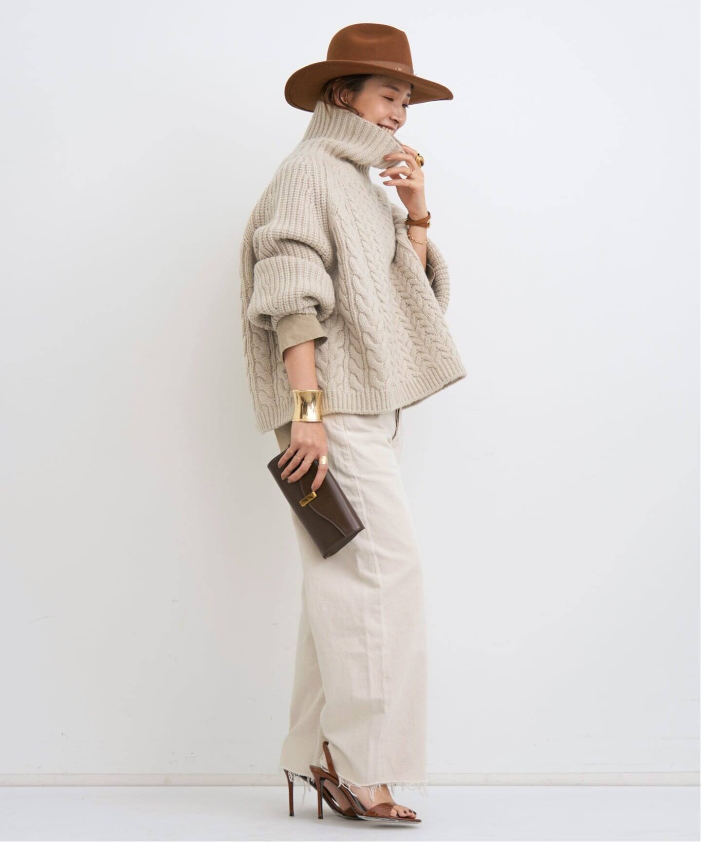 edit & co./エディットアンドコー】 Mixed Cable Aran Sweater（ニット