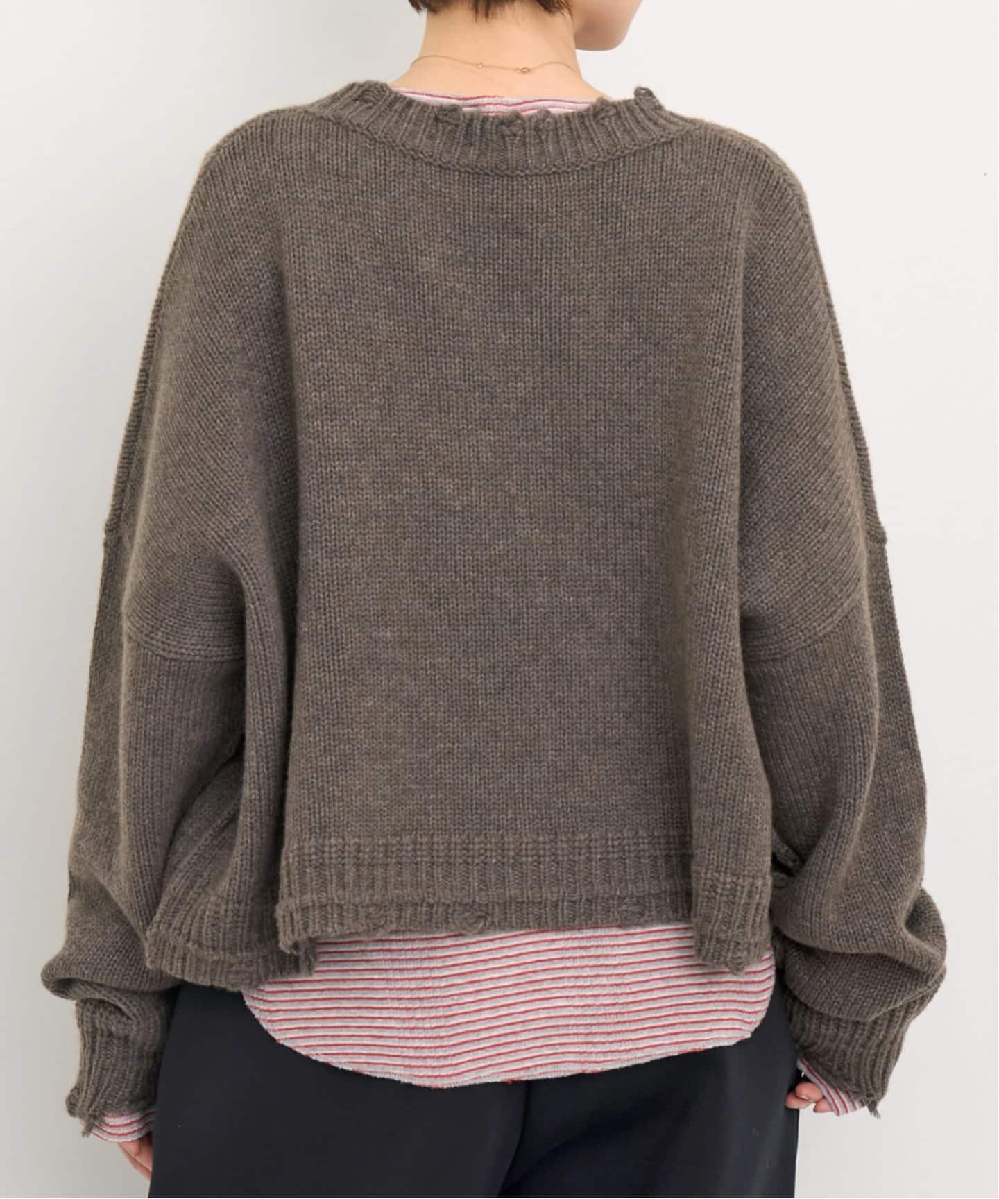 GOOD GRIEF!/グッド グリーフ】 DAMAGED KNIT TOP（ニット／セーター