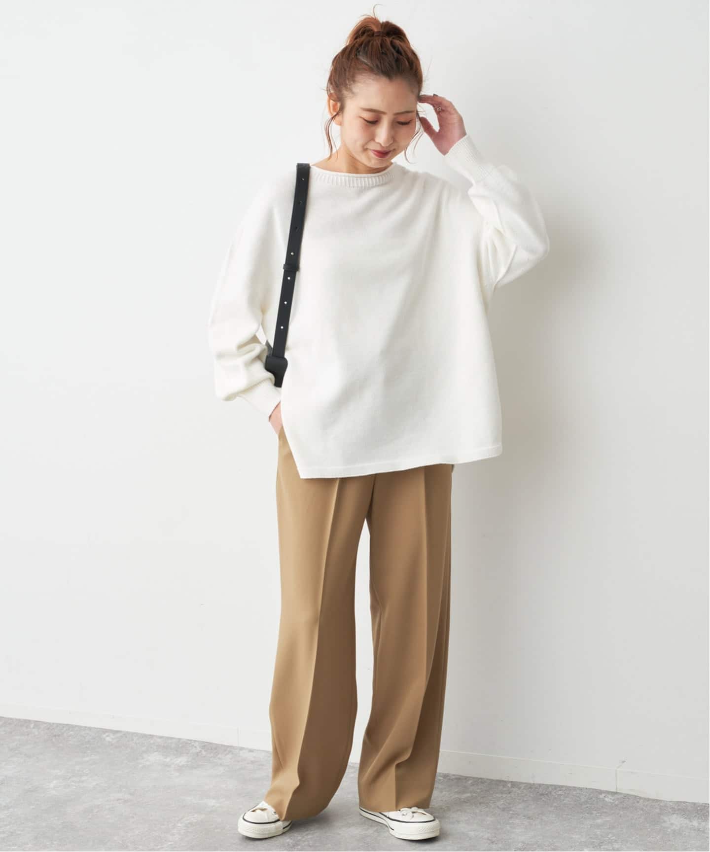 バルキーヤーンルーズボートネックニット（ニット／セーター）｜Spick