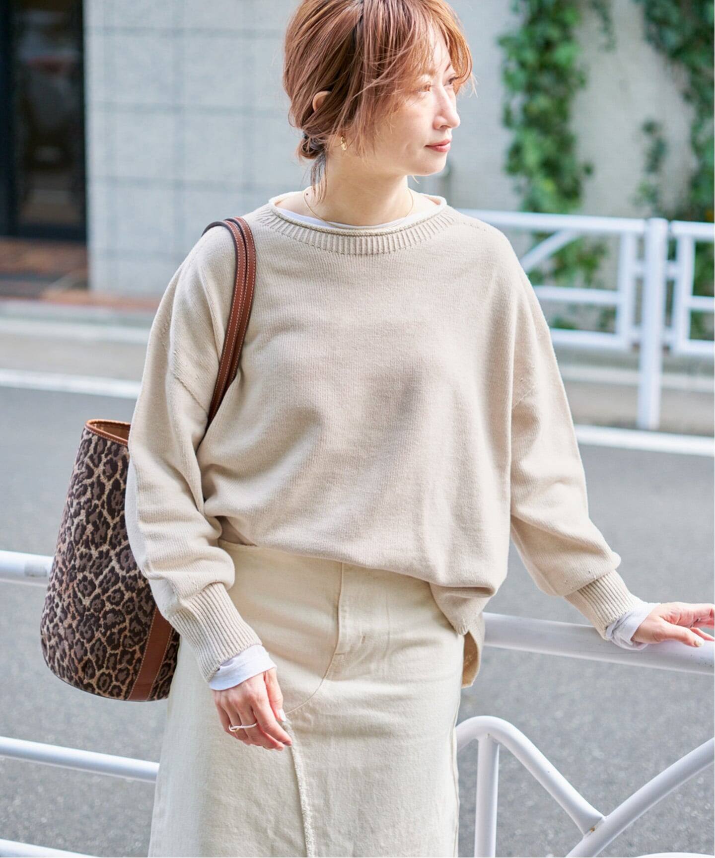 バルキーヤーンルーズボートネックニット（ニット／セーター）｜Spick