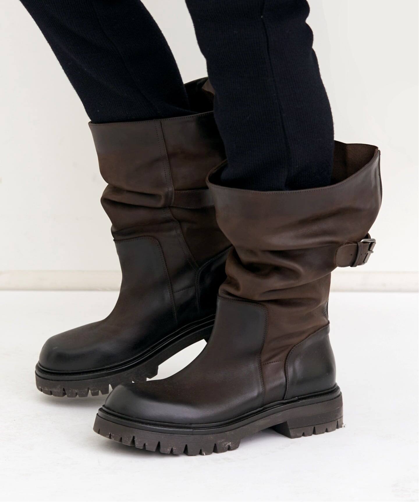 ELENA IACH/エレナ イアチ】 BELDED LONG BOOTS（ロングブーツ）｜L