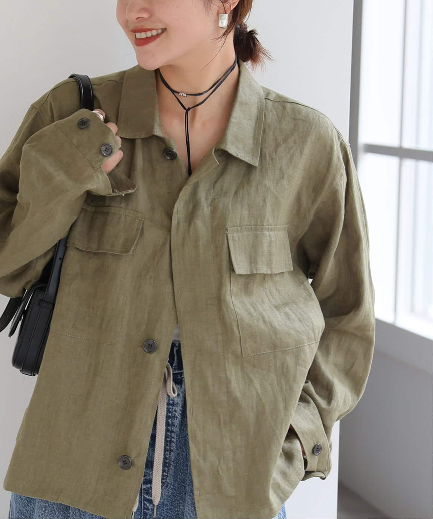 追加予約》リネンミリタリージャケット（ミリタリー）｜JOURNAL