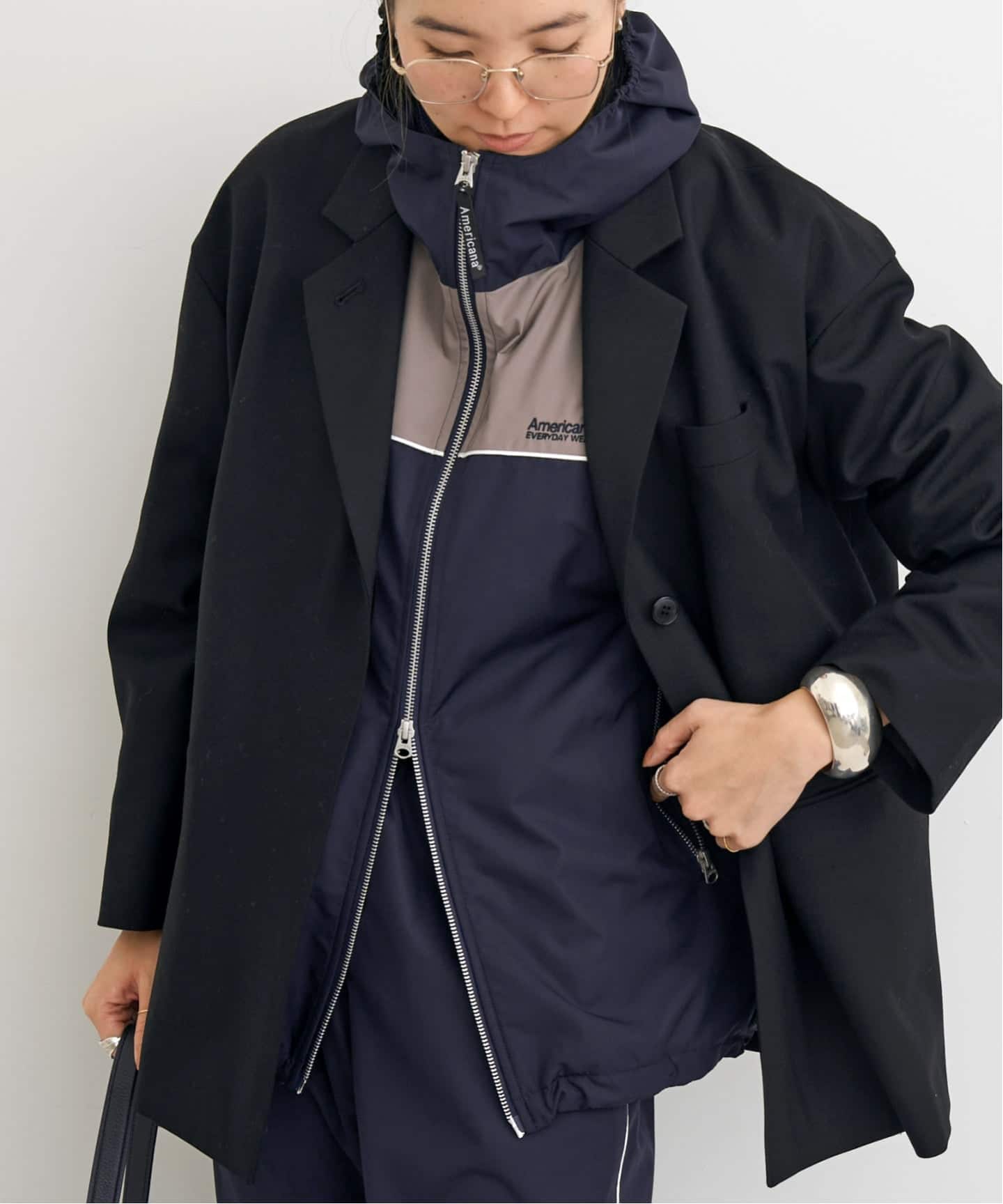 AMERICANA/アメリカーナ】 DOUBLE ZIP BLOUSON（ナイロンジャケット