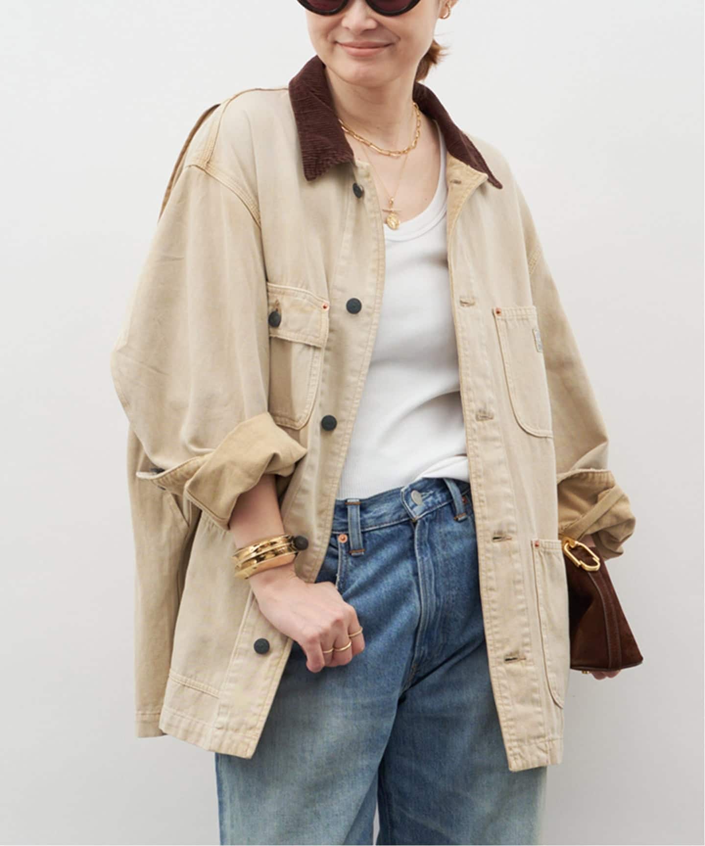 DENIMIST/デニミスト】OVERSIZED CHORE JACKETのコーディネート