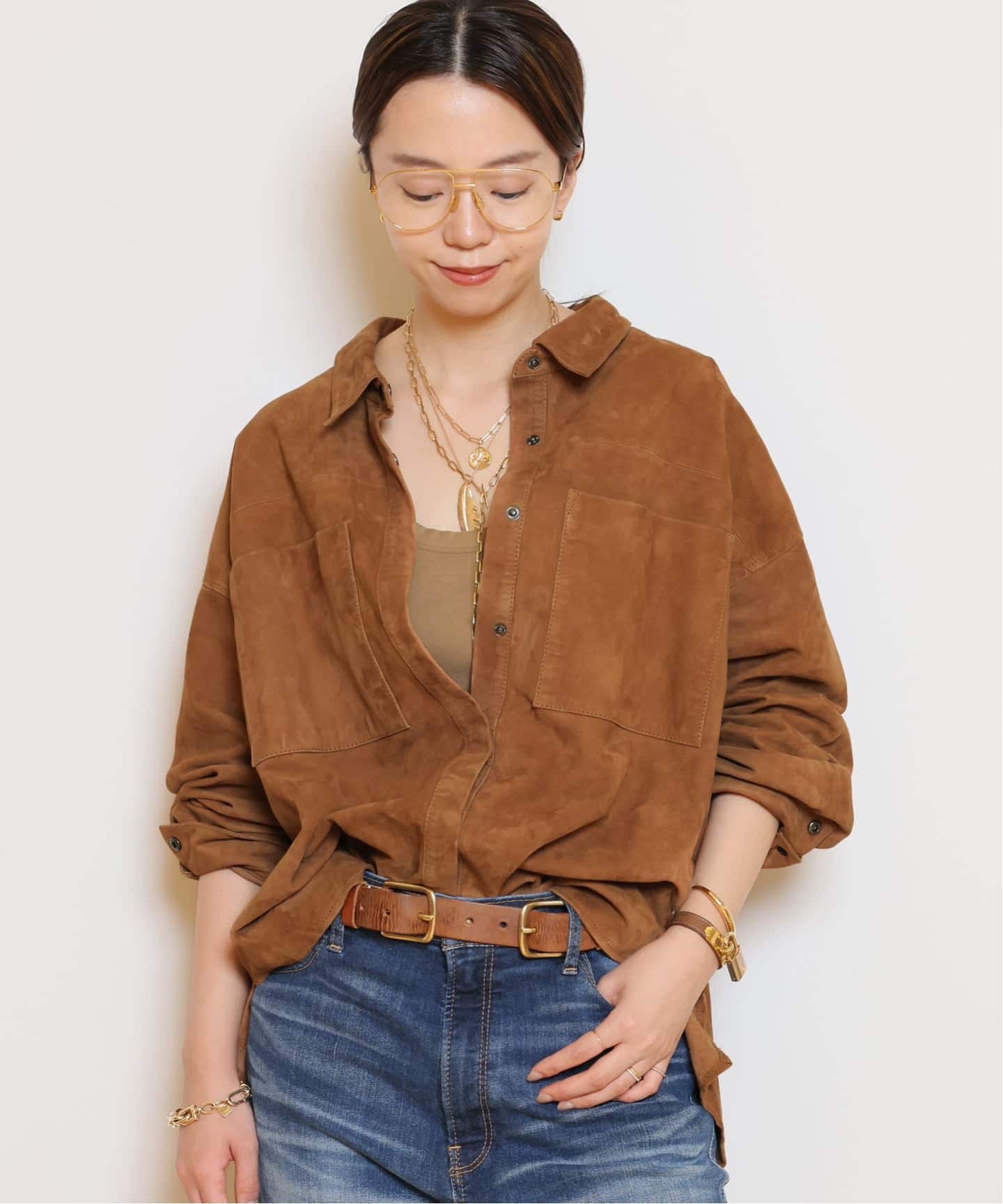 予約》【OneTeaSpoon/ワンティースプーン】SUEDE DARIA シャツ