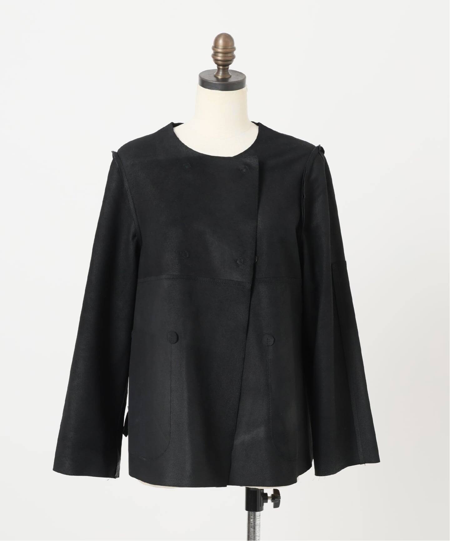 追加予約》IENA LA BOUCLE SHEEPレザージャケット（ノーカラー