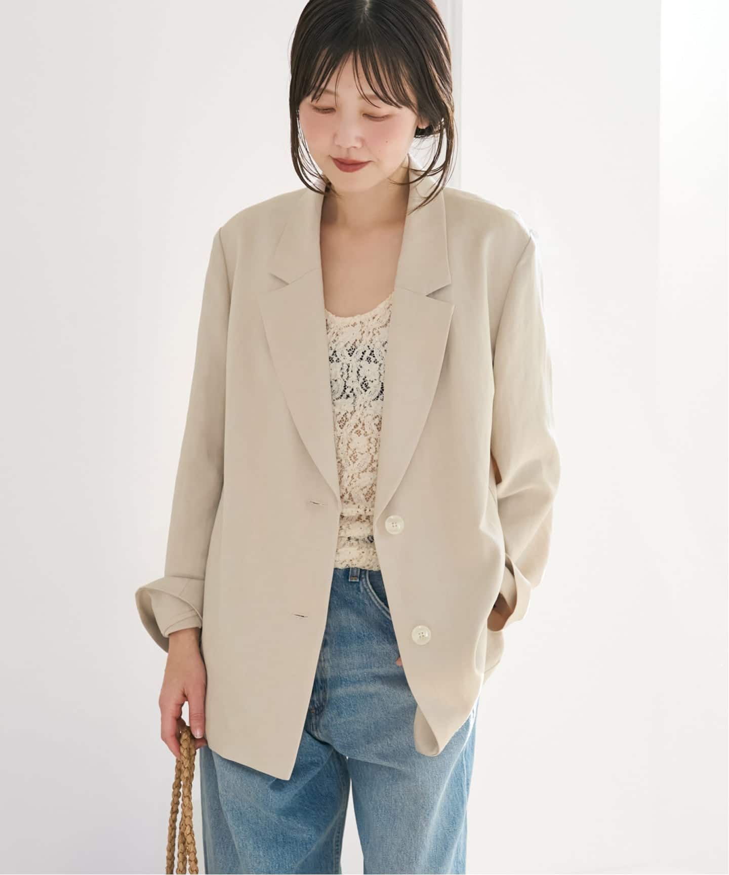 sandy linen 混 ジャケットのコーディネートスナップ（yoshie）｜Plage