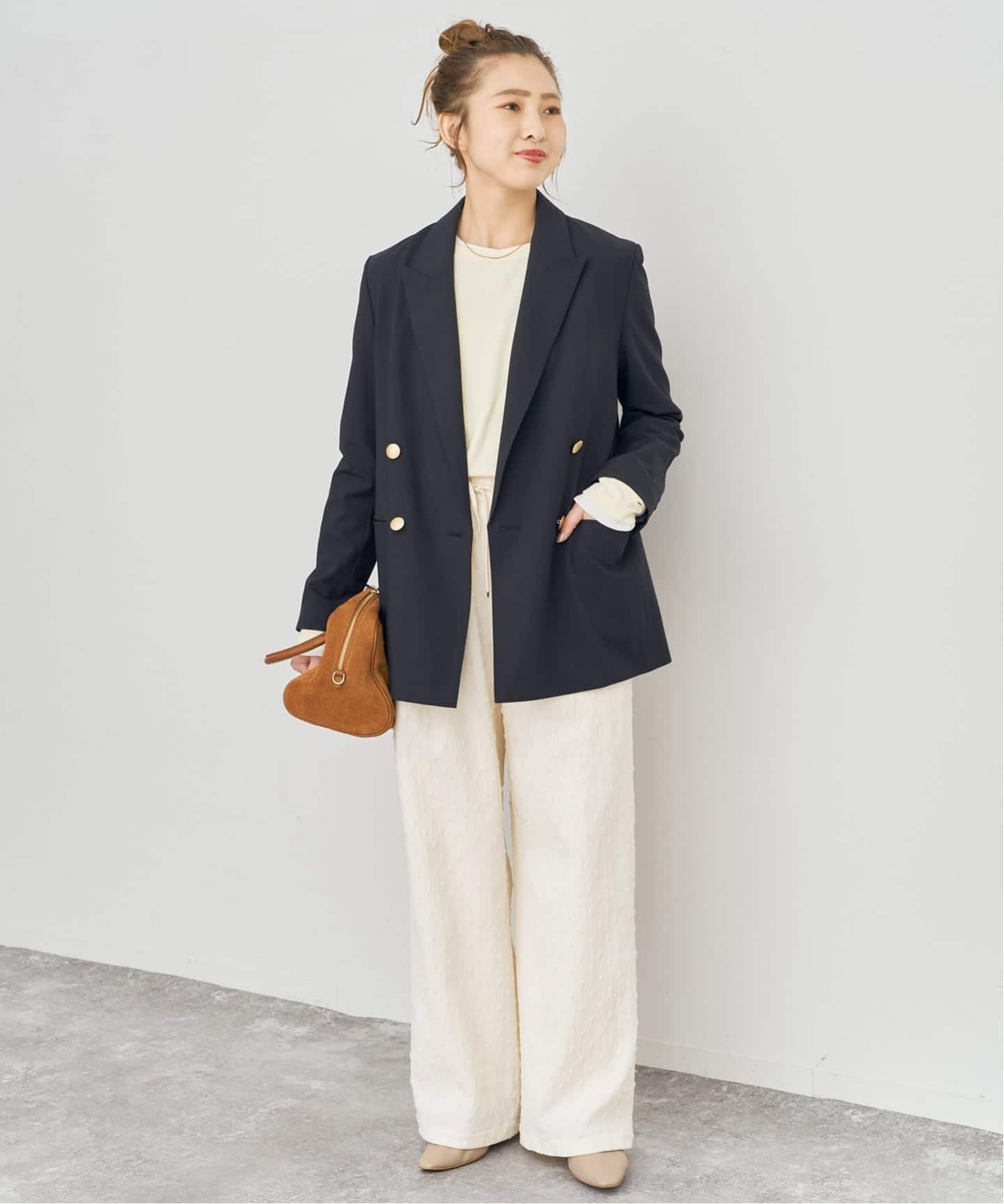 新色有り / 追加》プレーンウィーブダブルブレストジャケット