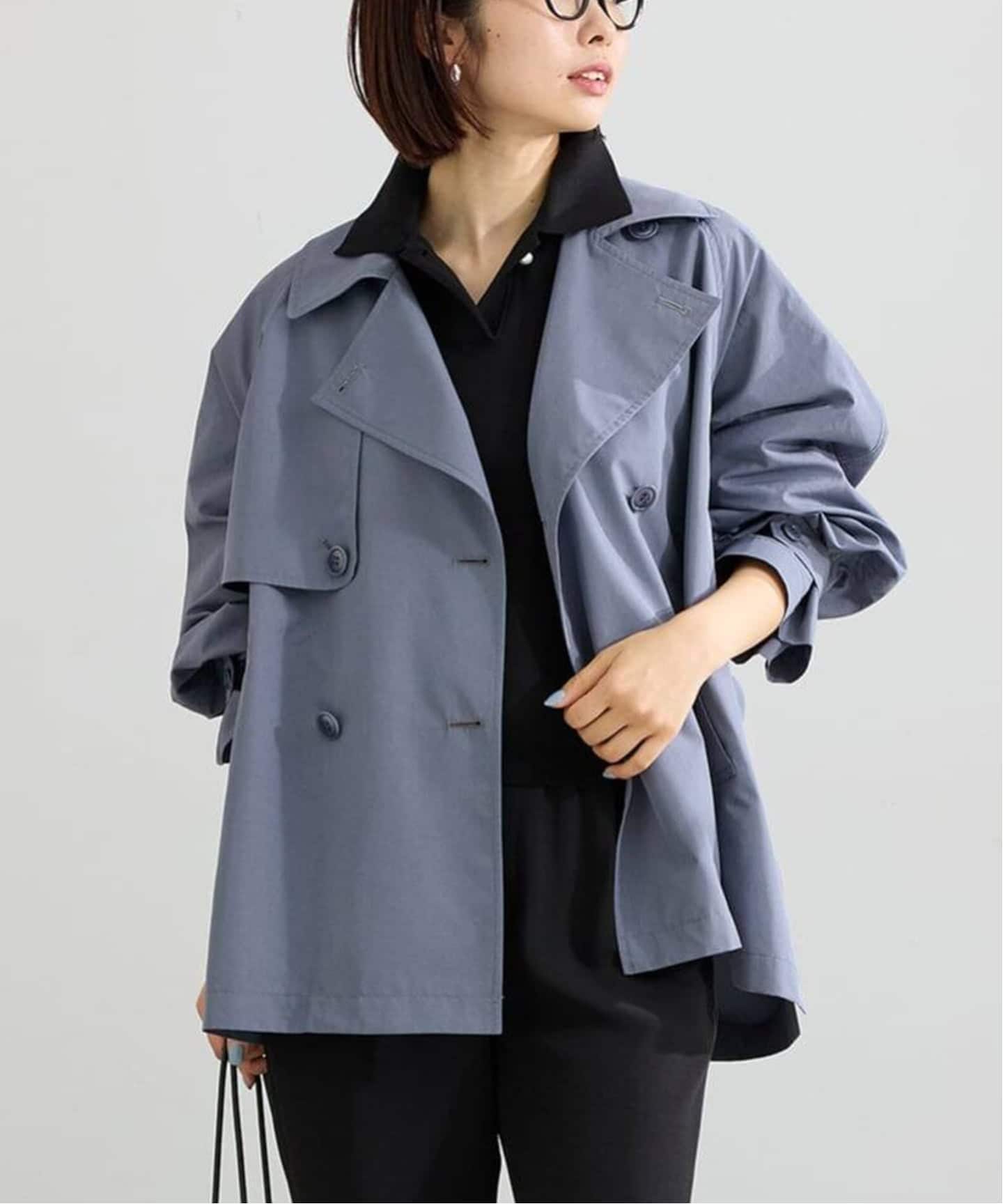 新色あり/追加4//洗濯機洗い可》ポプリンオーバーショートコート