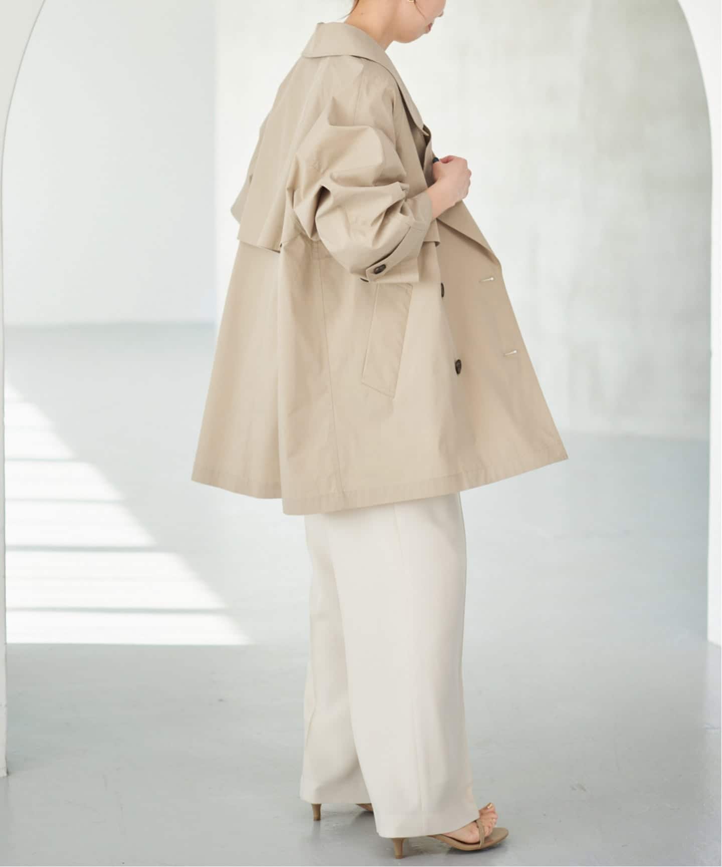 新色有り / 追加》C/Pミドル丈トレンチコート（トレンチコート