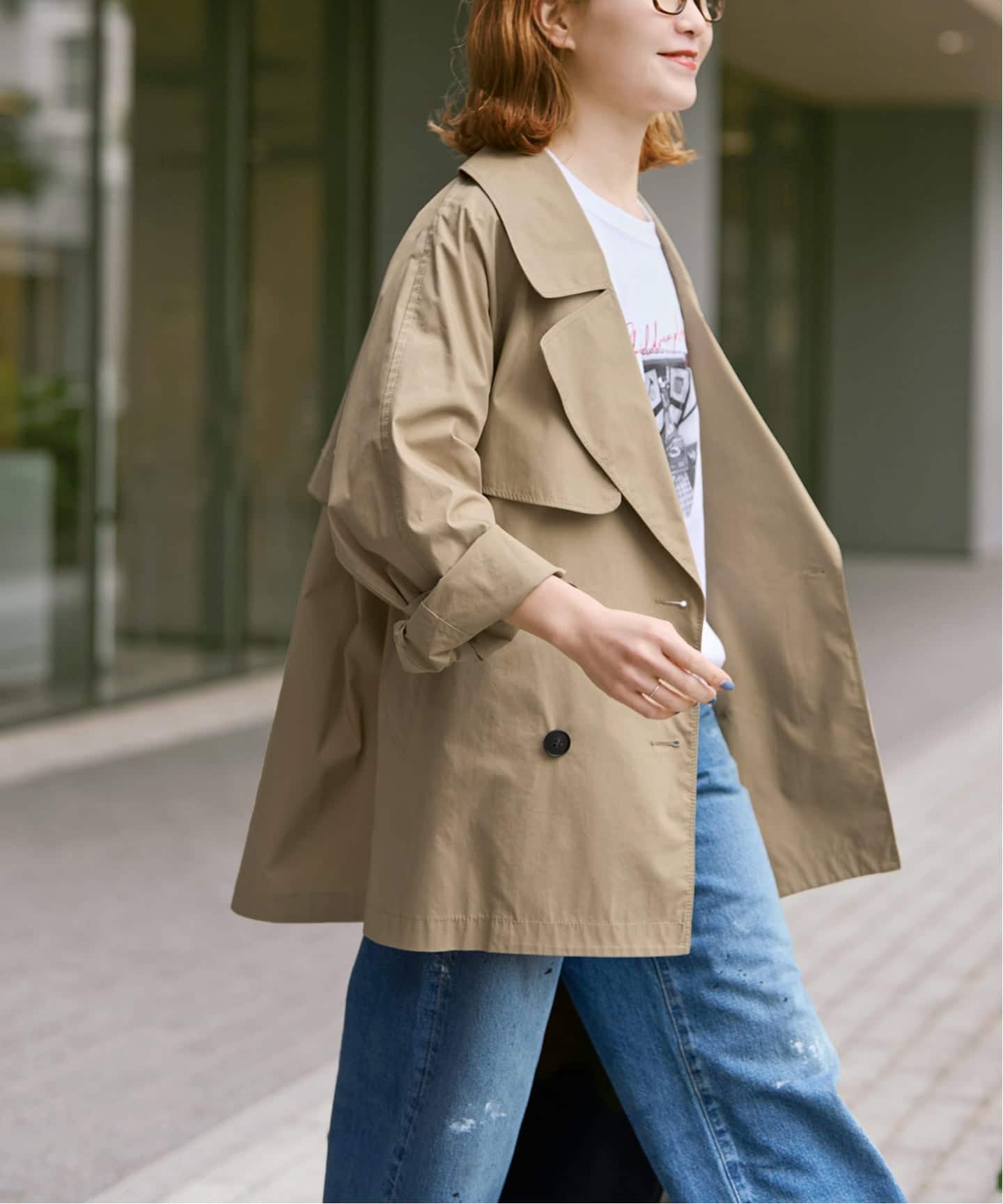 新色有り / 追加》C/Pミドル丈トレンチコート（トレンチコート