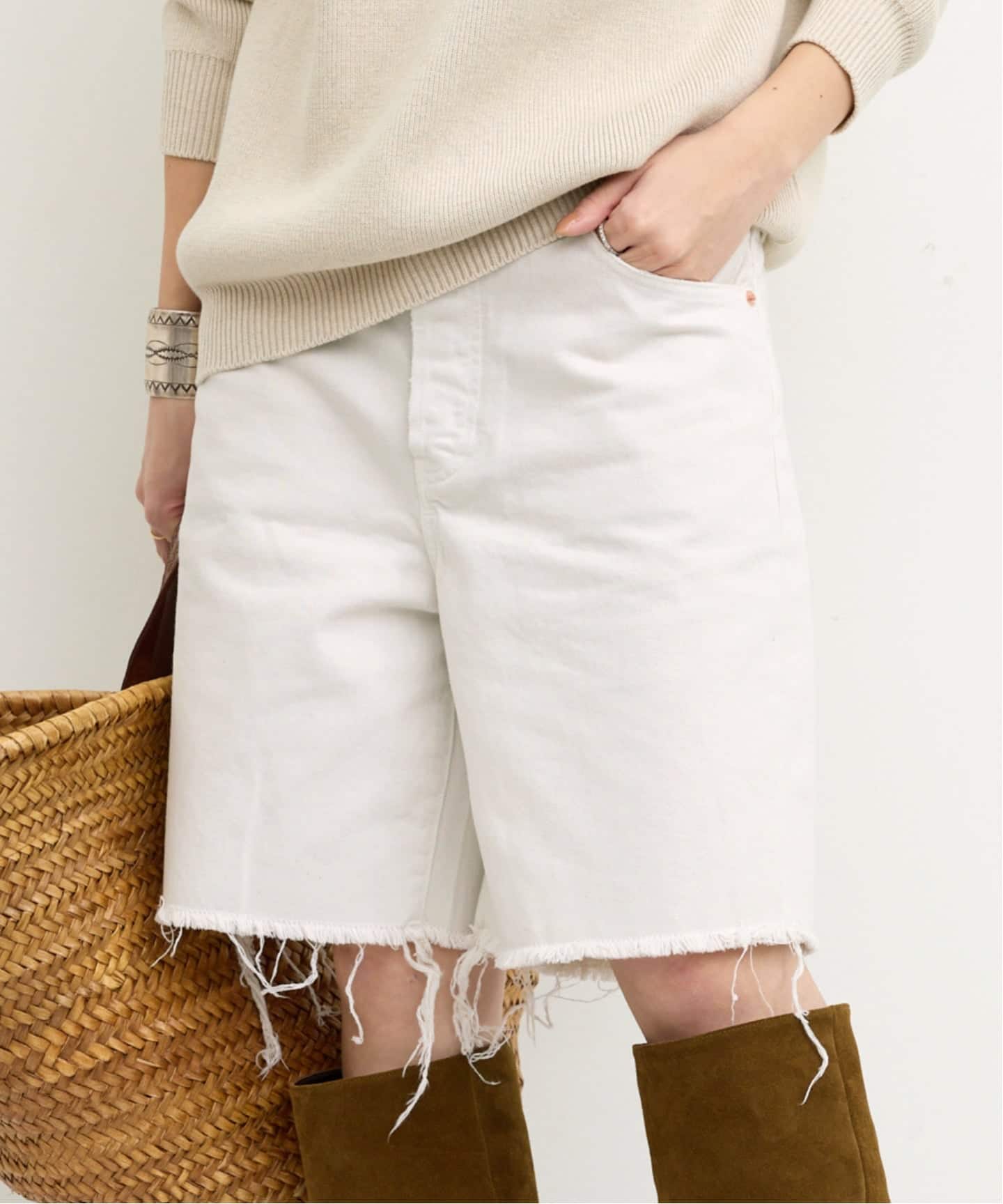 RED CARD/レッド カード】 HALF DENIM（デニムパンツ・ジーンズ）｜L