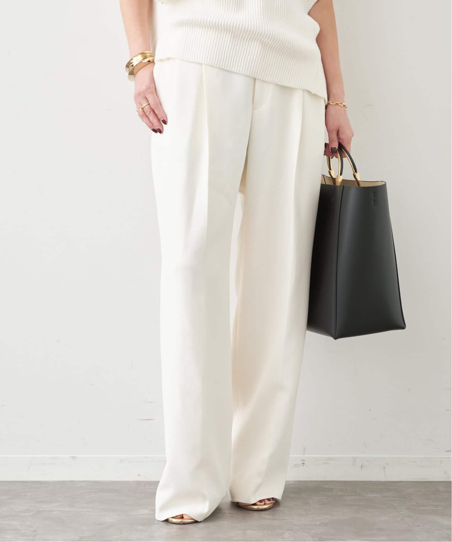 トリアセジョーゼット タックパンツ（スラックス）｜Deuxieme Classe