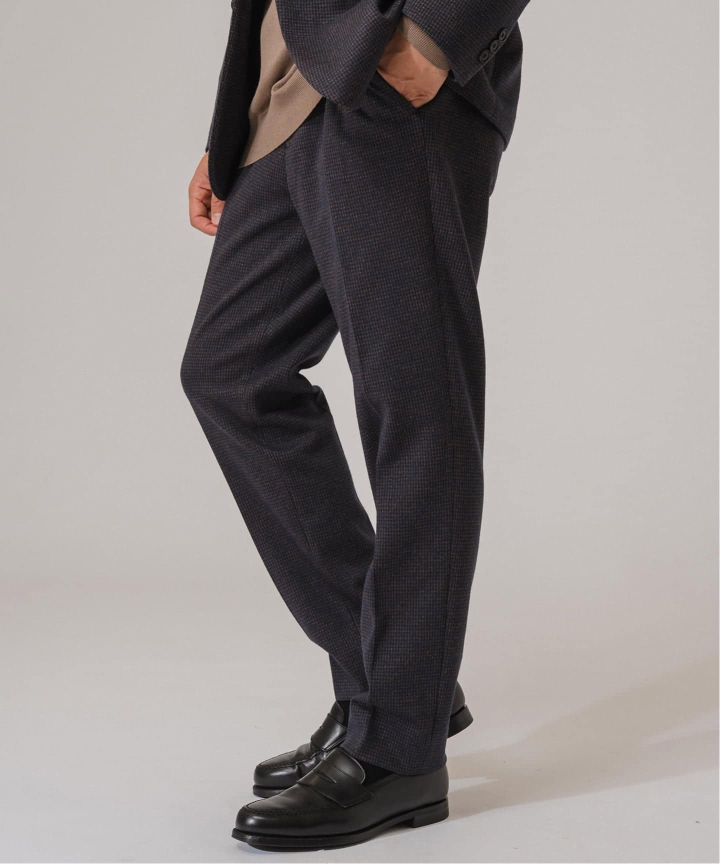 コットン/ウール ジャージー イージースラックス【セットアップ着用可