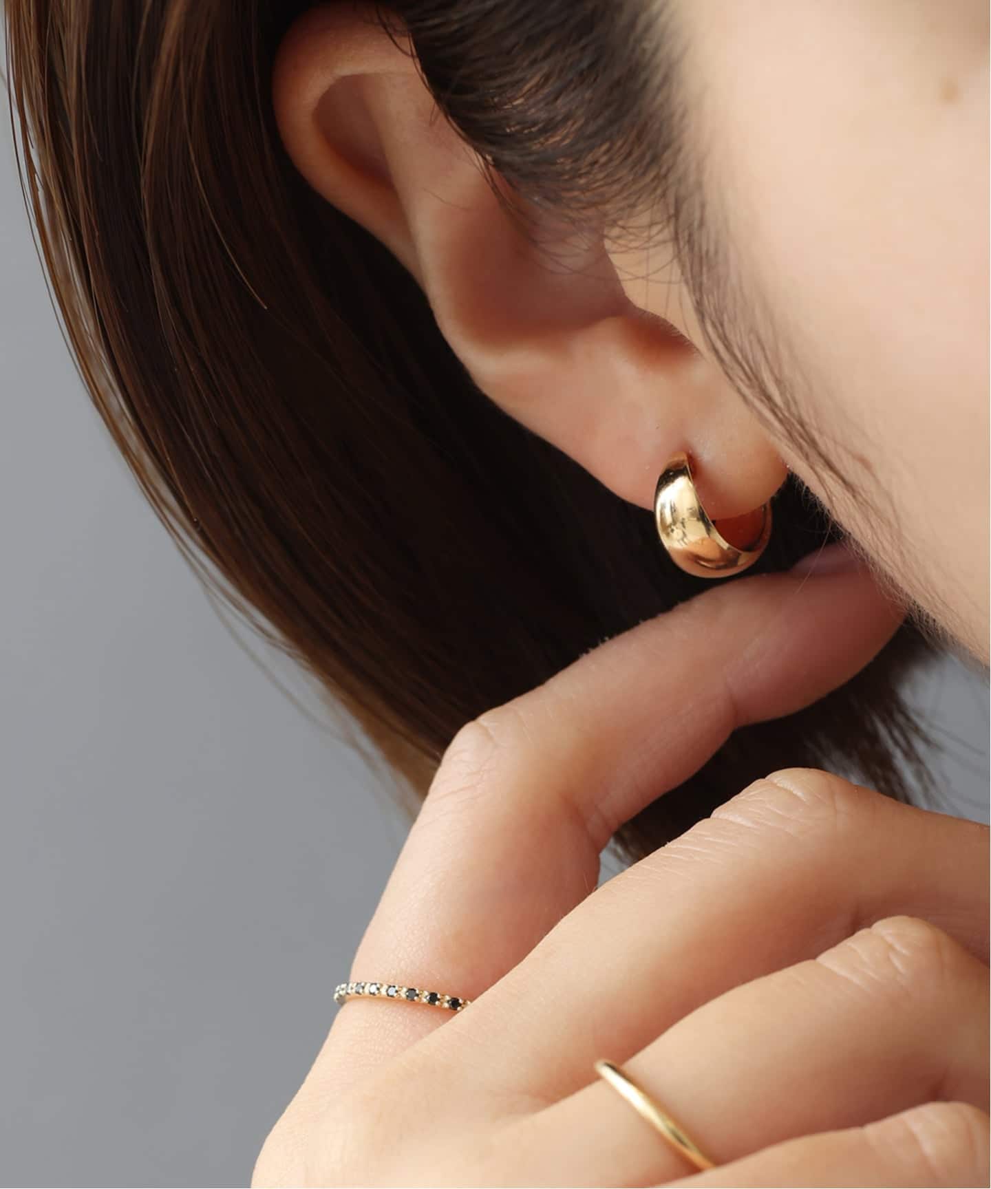 三日月フープピアス K10（両耳）（ピアス（両耳用））｜Lilas（リラ