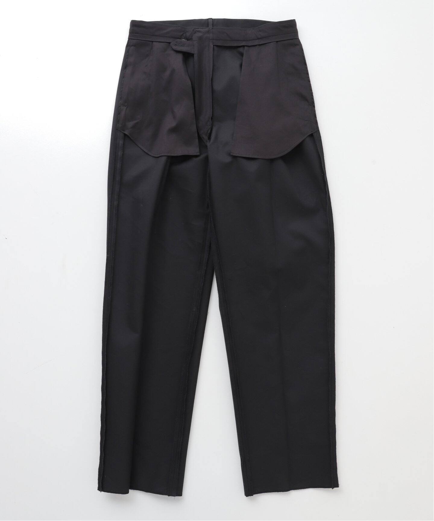 LE エルイーレショップツータックコットンパンツチノスラックスブラック