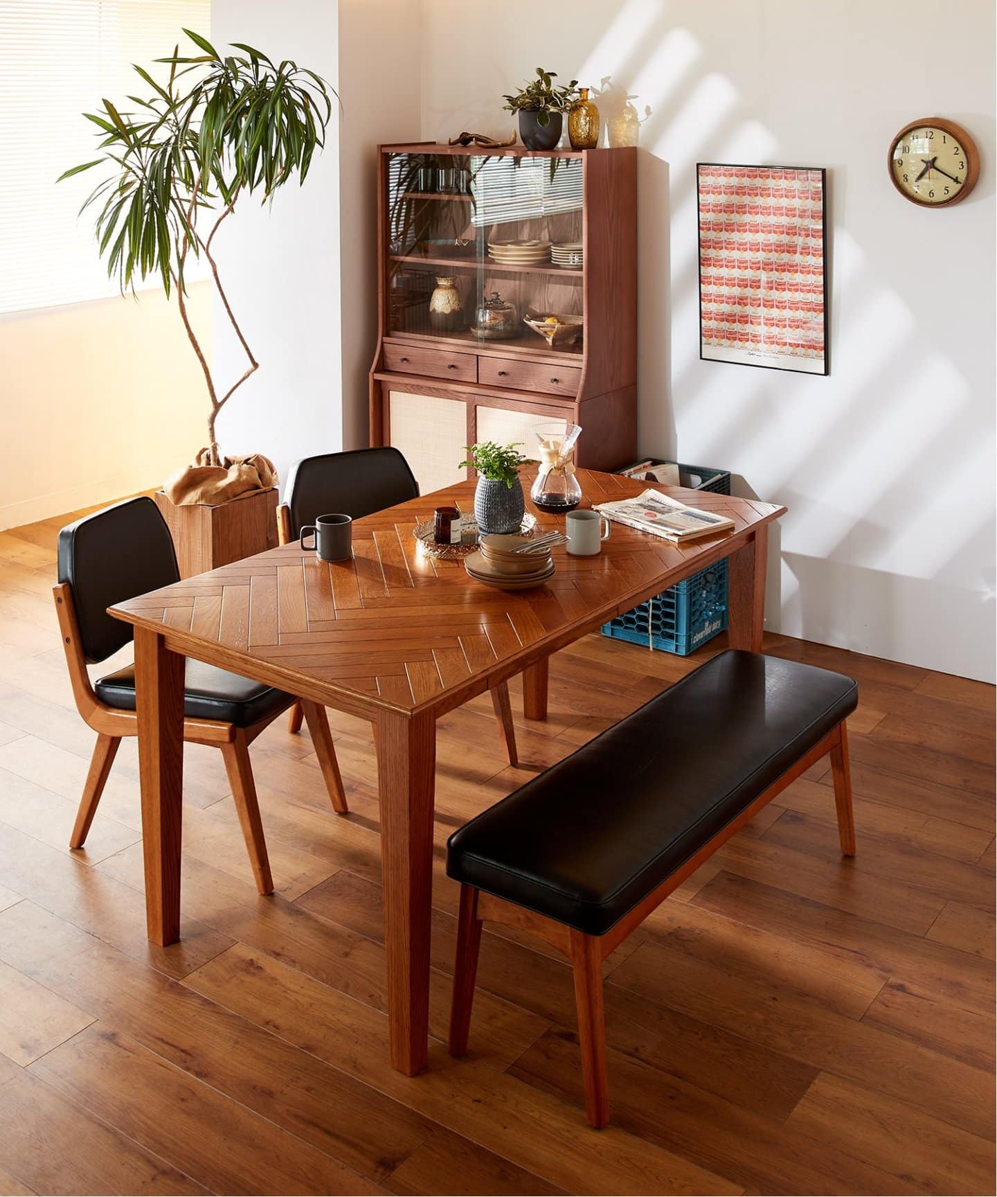 大型商品》WARNER DINING TABLE-herringbone ワーナーダイニング