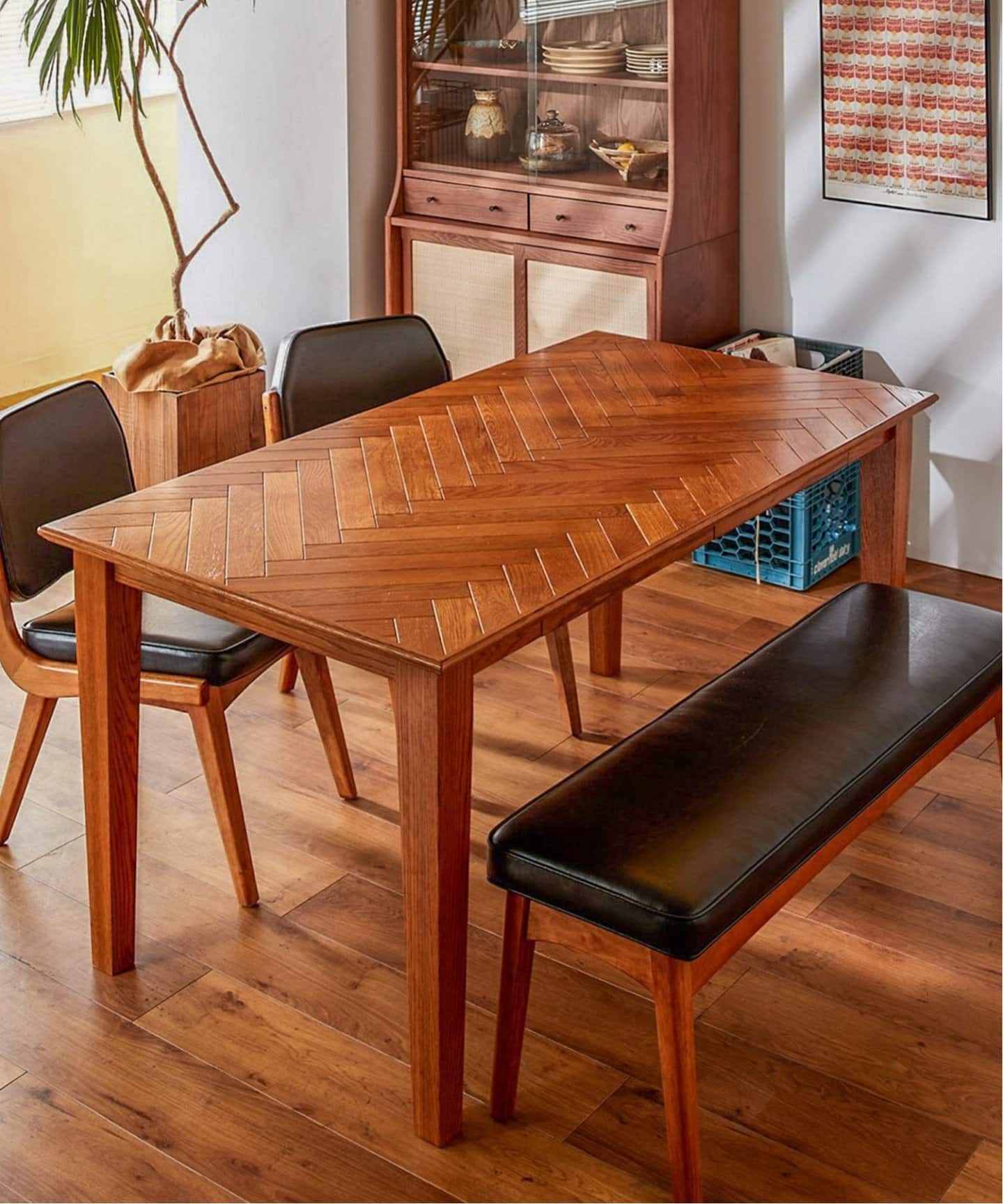 大型商品》WARNER DINING TABLE-herringbone ワーナーダイニング