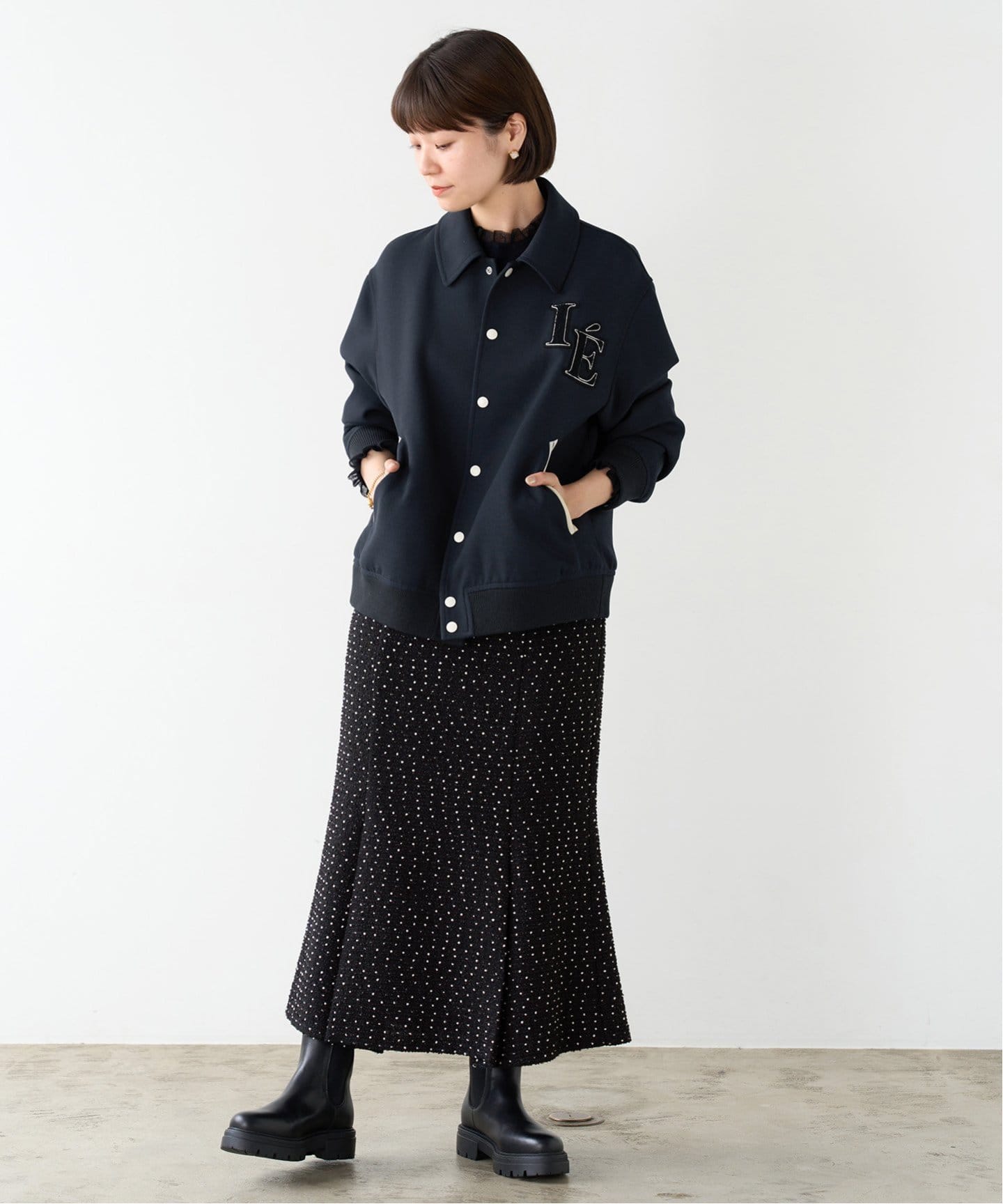 ドットツイード フレアスカート（ロング・マキシ丈スカート）｜IENA