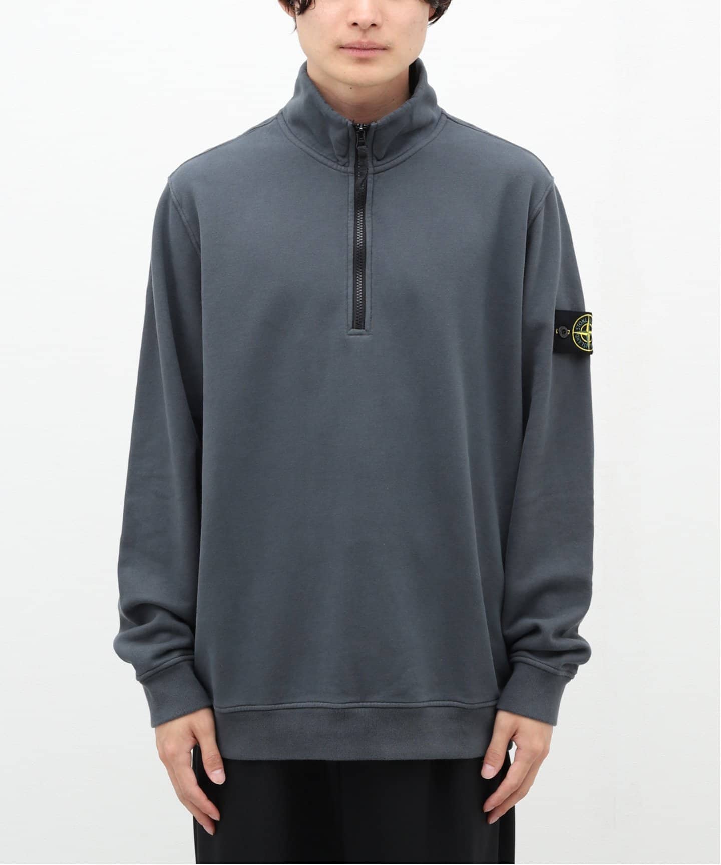 STONE ハーフジップセーター M ダークグレー 中古】STONE グレー