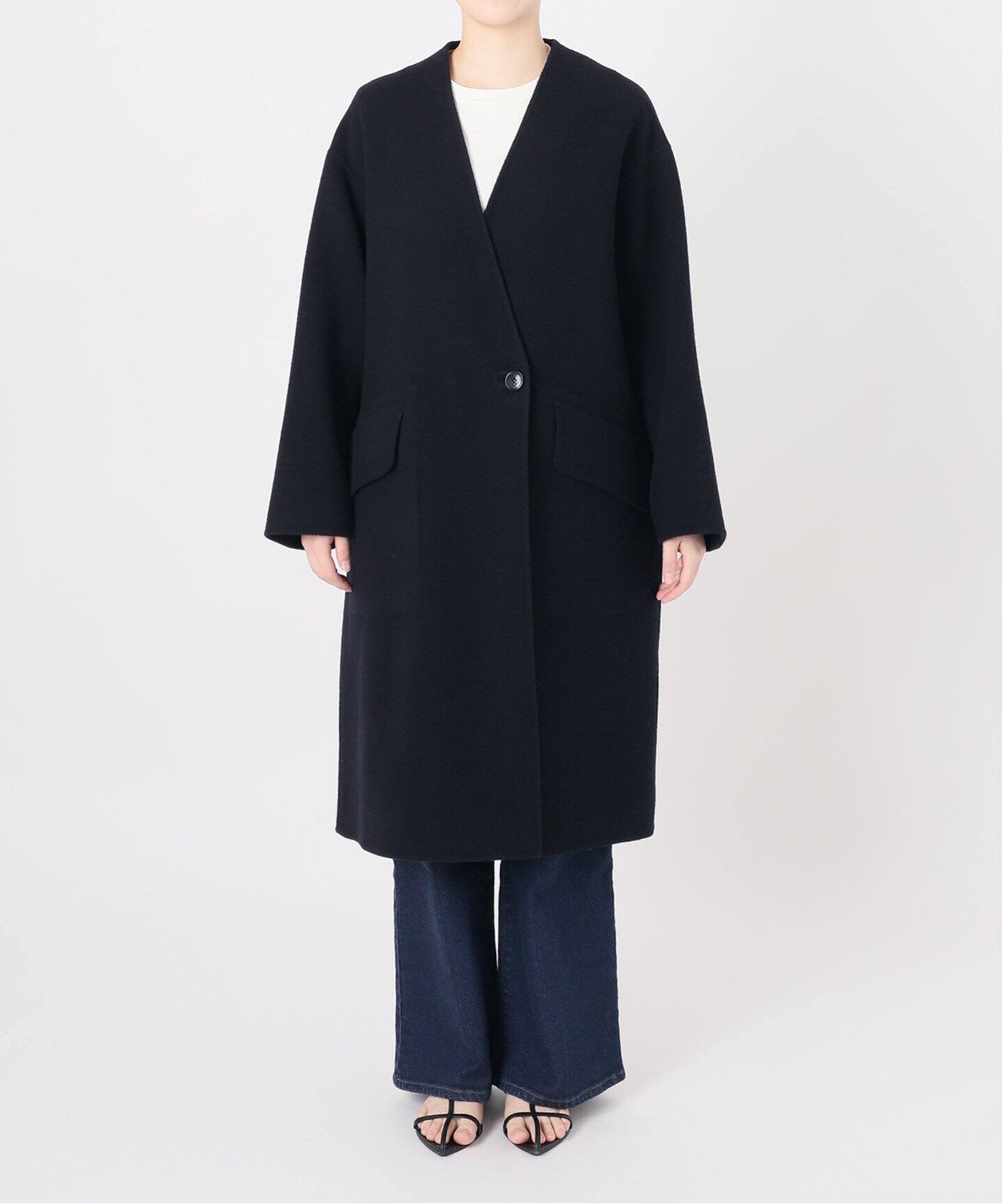 モッサーダブルフェイス Vネックコート（ノーカラーコート）｜IENA