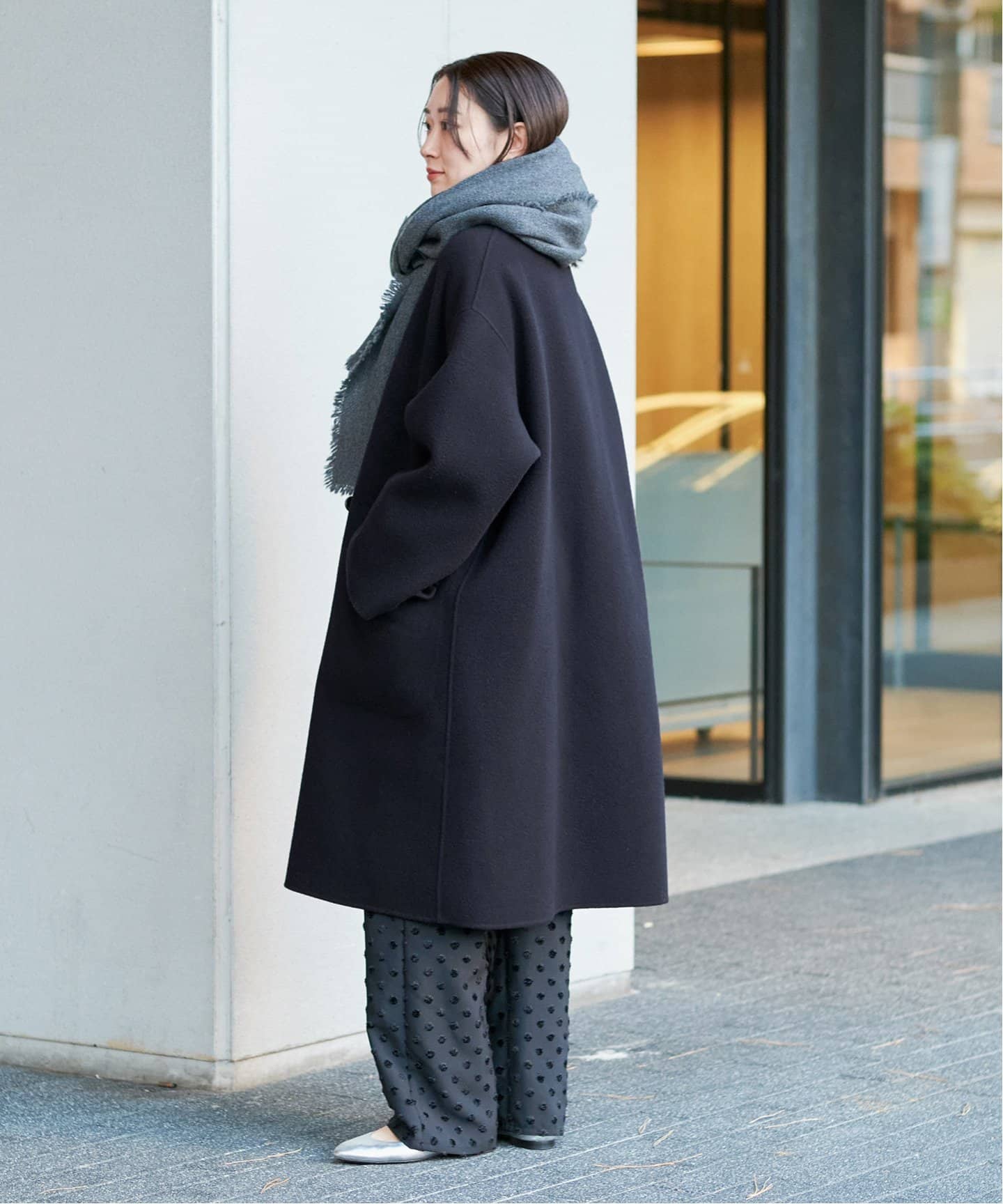 モッサーダブルフェイス Vネックコート（ノーカラーコート）｜IENA