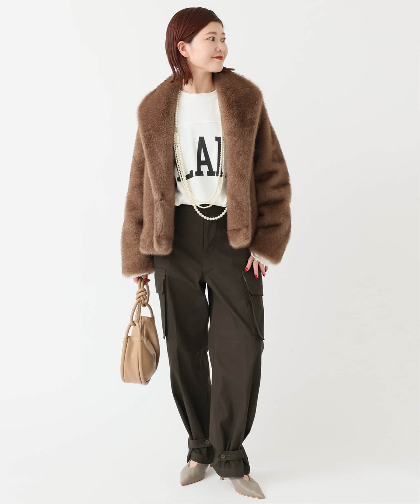 スピックアンドスパン☆ブラウンファーショートコート