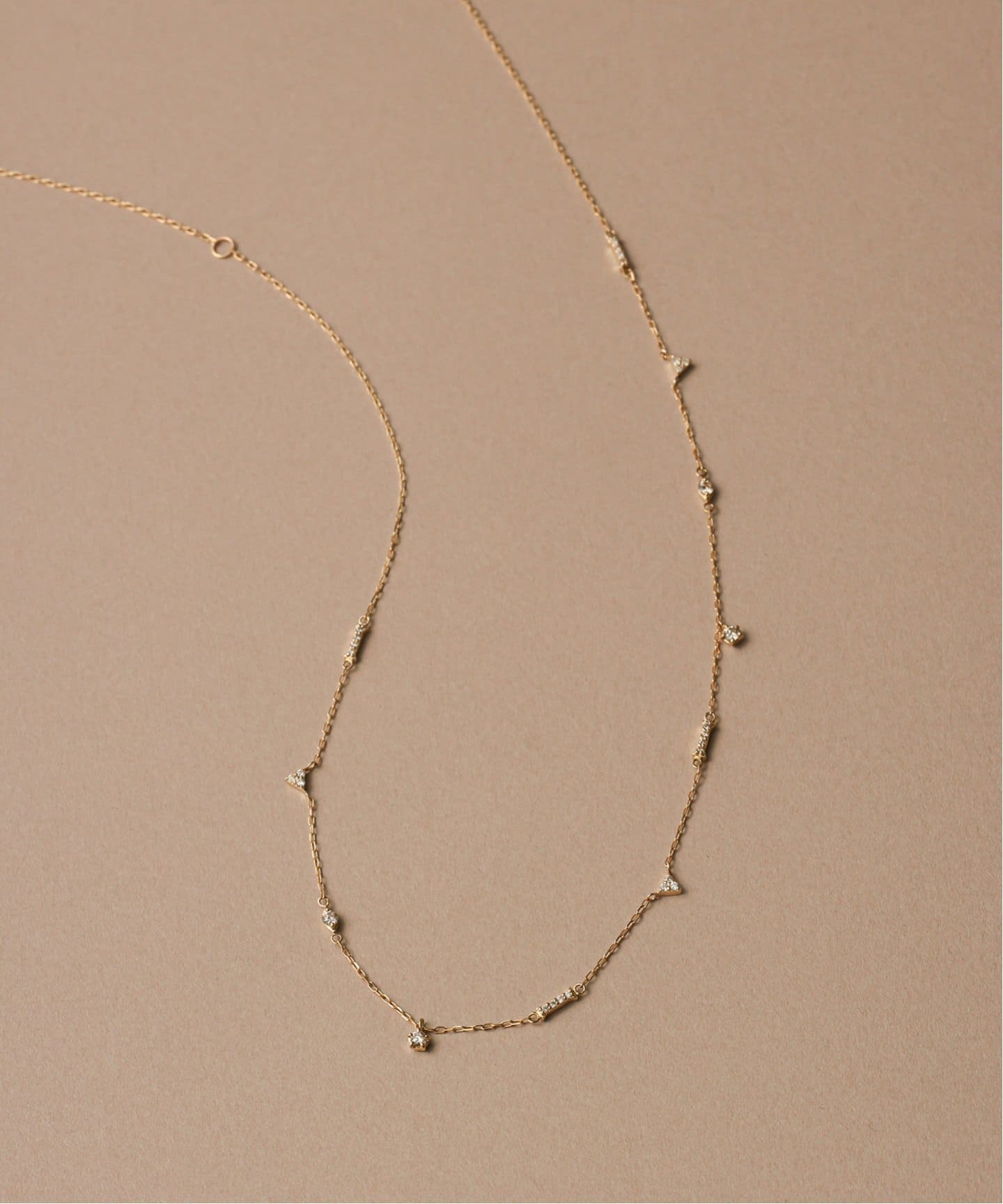 ミックスダイヤモチーフネックレス K10（ネックレス）｜Lilas（リラ