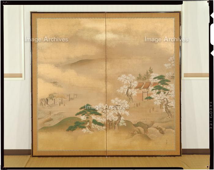 作品詳細 | 吉野図屏風 二曲一双の内 左隻 | イメージアーカイブ - DNP
