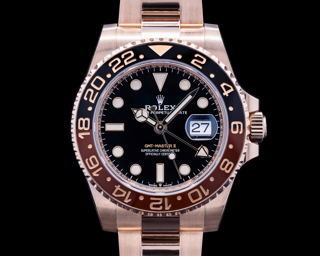 43776) Rolex GMT Master II 126715 18K Everose Ceramic Root Beer