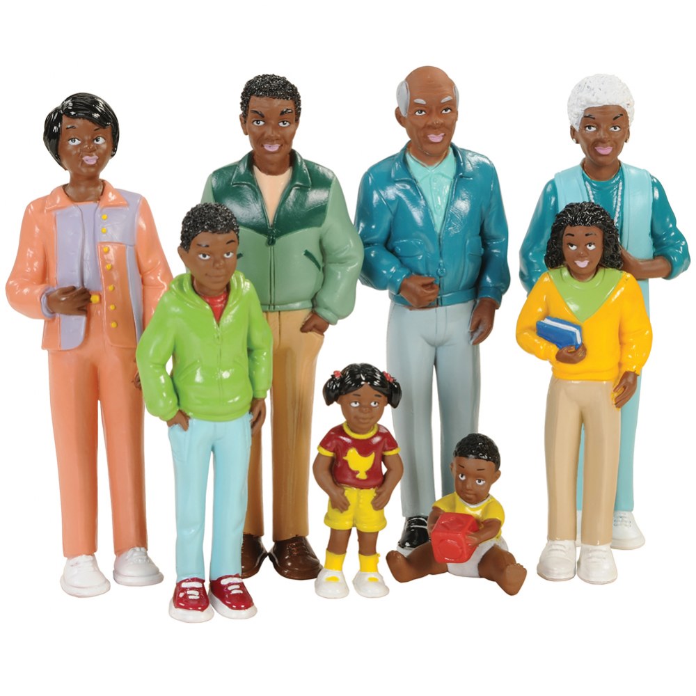 Multi-Generational Block Family Play Set - African-American