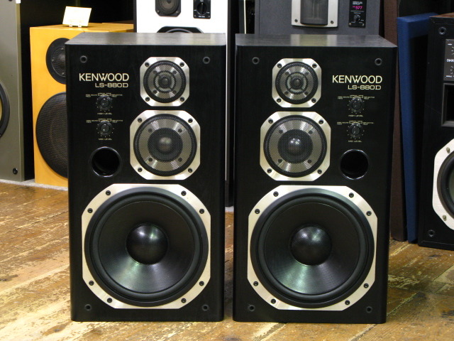 送料無料 KENWOOD LS-880A 純正スタンド付 3WAYスピーカーペア KENWOOD