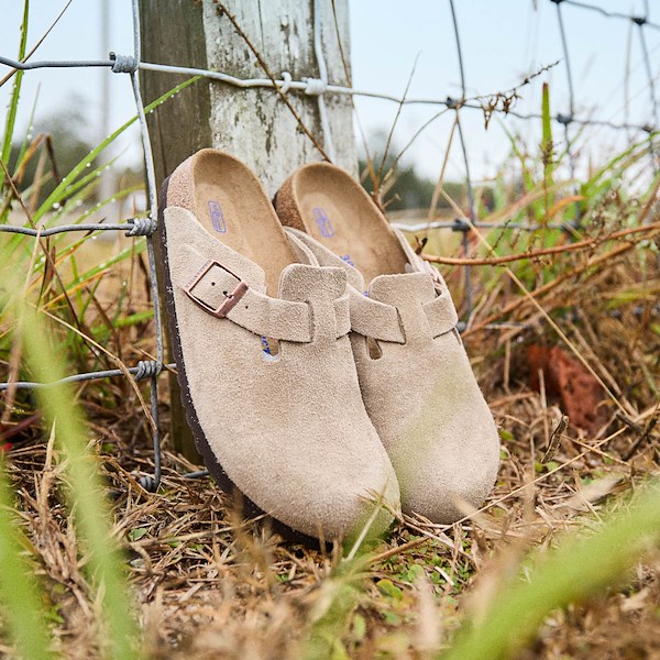 Womens Birkenstock Boston Soft Footbed Clog - Taupe | Journeys