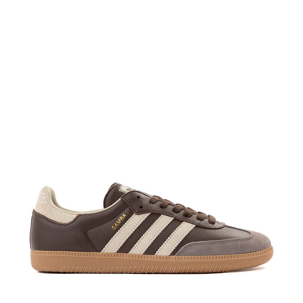 Mens adidas Samba OG Athletic Shoe - Brown / Putty Gray / Gold